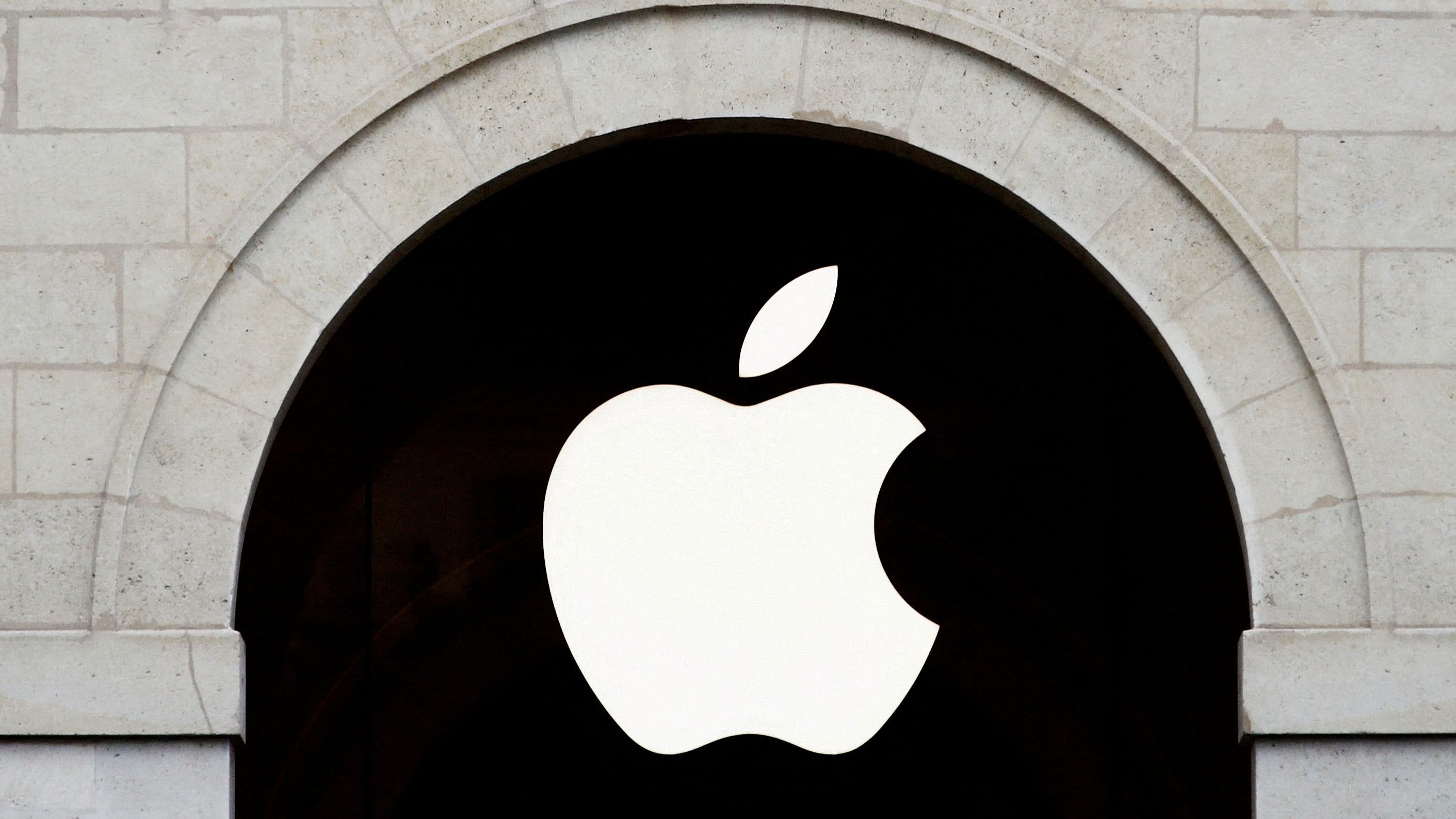 <div class="paragraphs"><p> Apple logo is seen on the Apple store at The Marche Saint Germain in Paris, France</p></div>