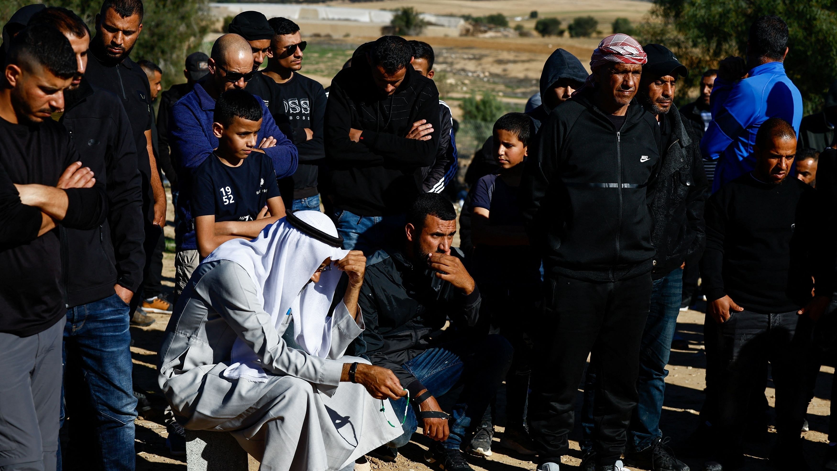 <div class="paragraphs"><p>Friends and family mourn Samer Fouad Al-Talalka, a member of Israel's Bedouin Arab minority who was mistakenly killed by the Israeli military while being held hostage in Gaza by the Palestinian Islamist group Hamas, at his funeral in Hura village, southern Israel, December 16, 2023. </p></div>