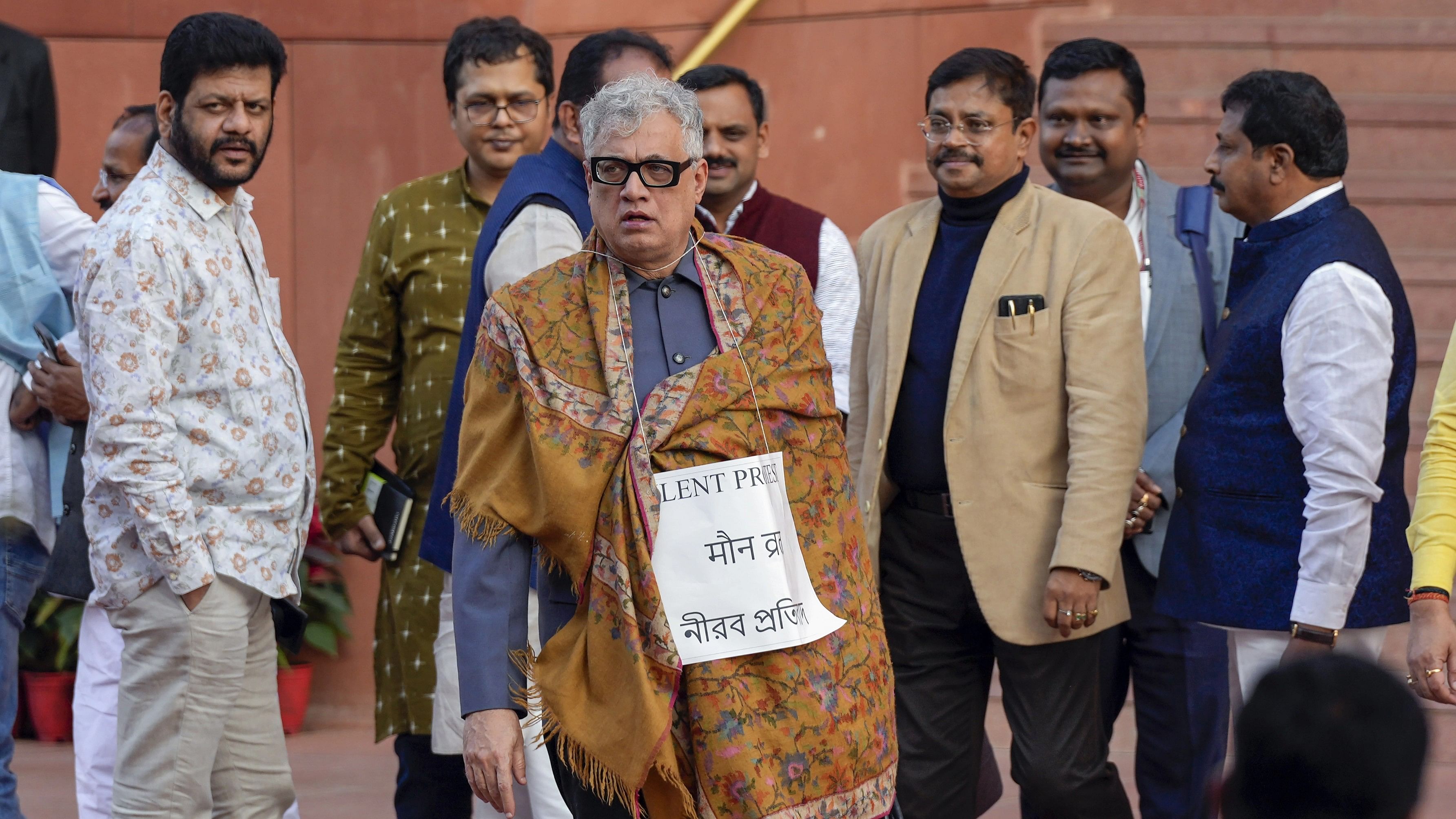 <div class="paragraphs"><p>Suspended TMC MP Derek OBrien and others outside the Parliament House during the Winter session, in New Delhi, Thursday, Dec. 14, 2023.</p></div>