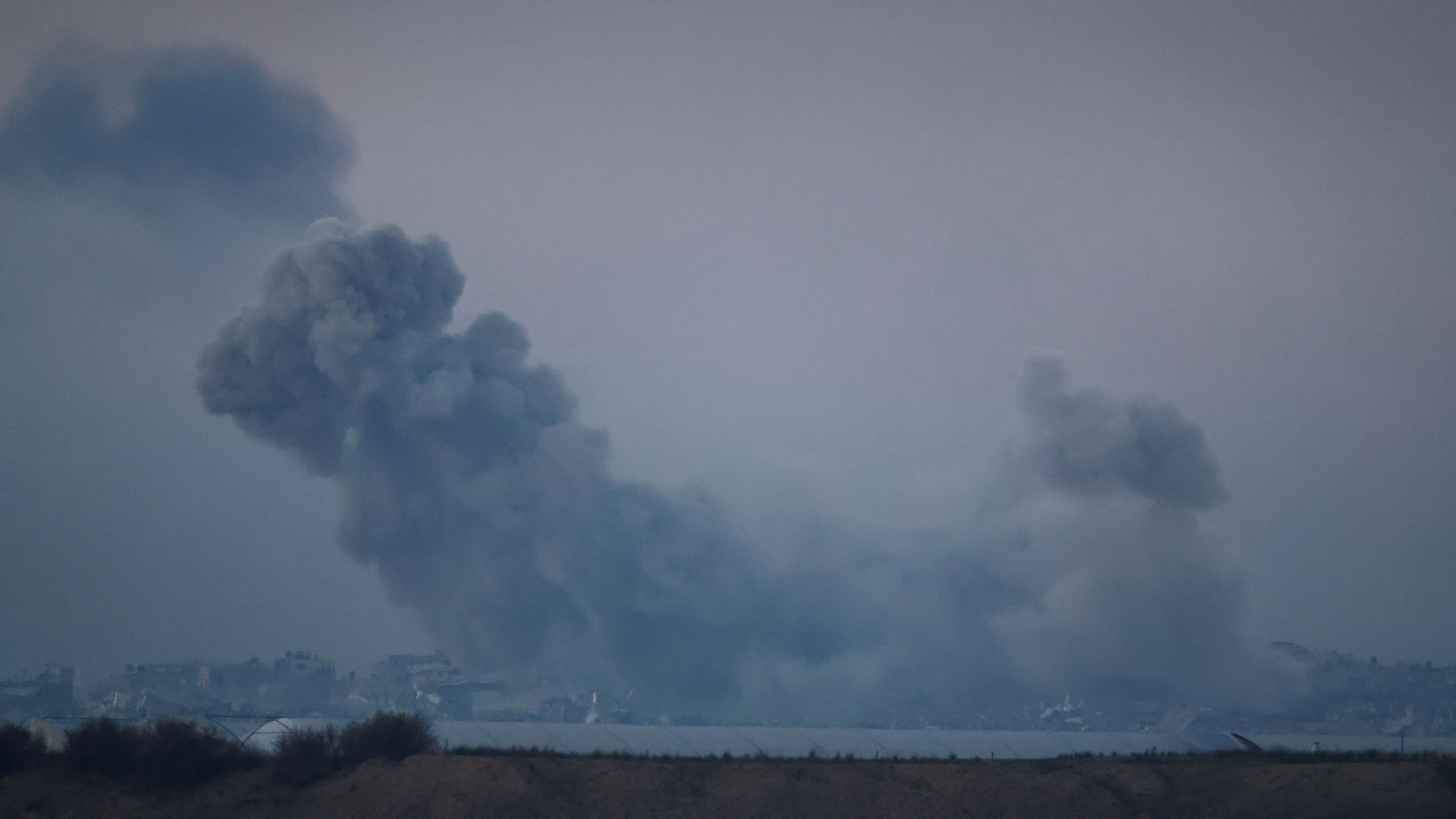 <div class="paragraphs"><p>Smoke rises in Gaza, amid the ongoing conflict between Israel and the Palestinian Islamist group Hamas, as seen from Southern Israel.&nbsp;</p></div>