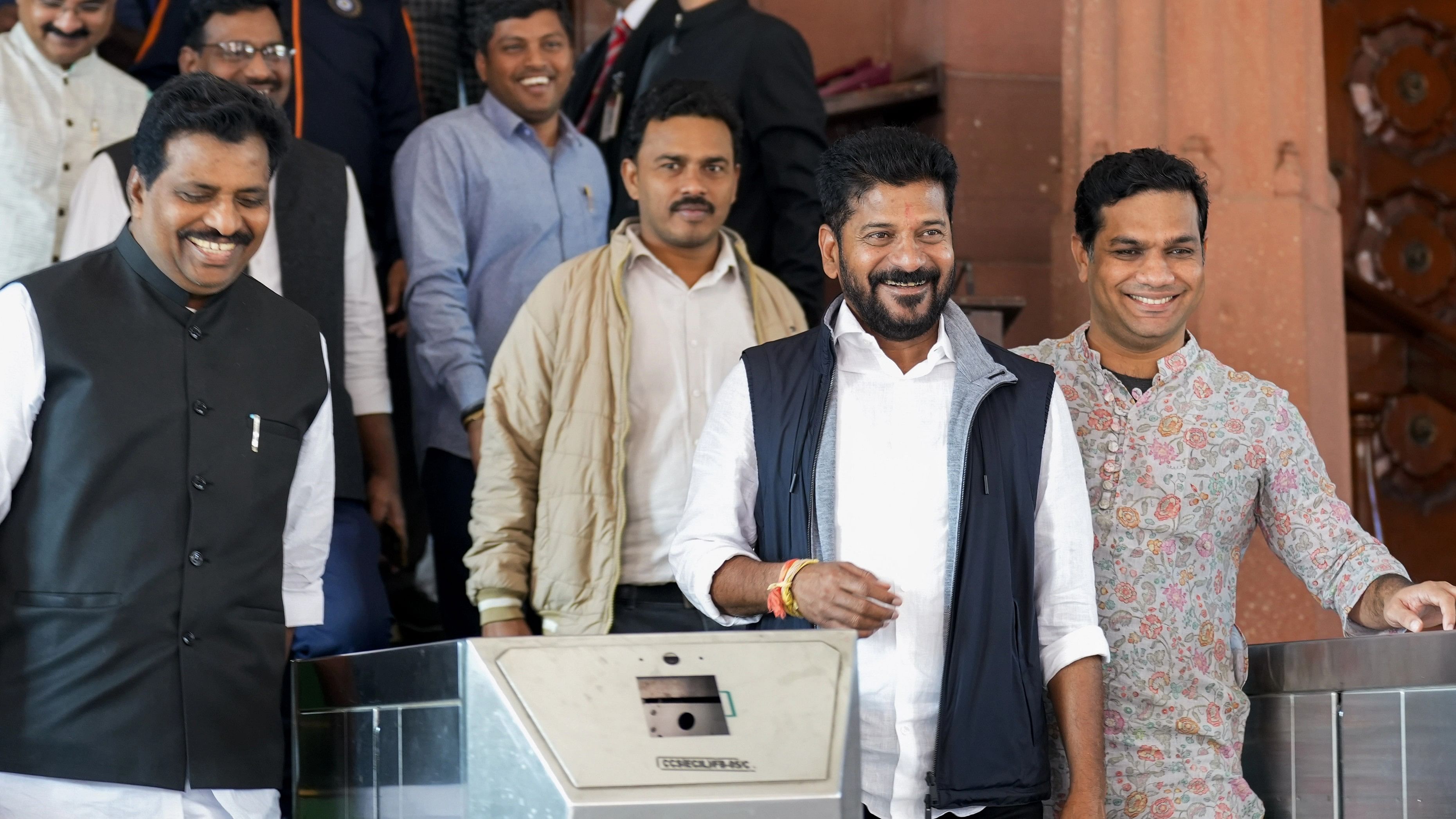 <div class="paragraphs"><p>Telangana CM-designate A Revanth Reddy at Parliament House complex during the Winter session, in New Delhi, Wednesday, Dec. 6, 2023. </p></div>