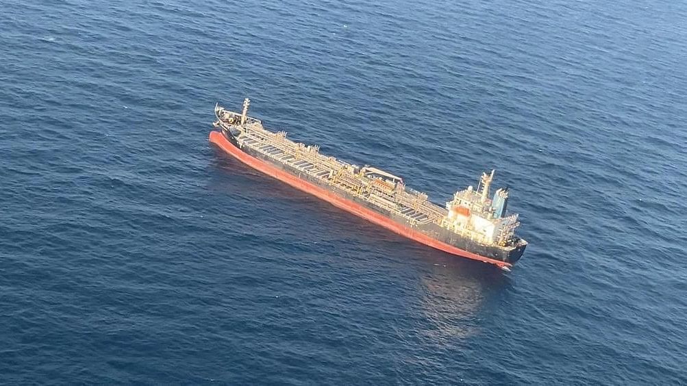 <div class="paragraphs"><p>File Photo:  MV Chem Pluto, the Merchant ship with 20 Indian &amp; 1 Vietnamese Crew was attacked by a suspected drone strike.</p></div>