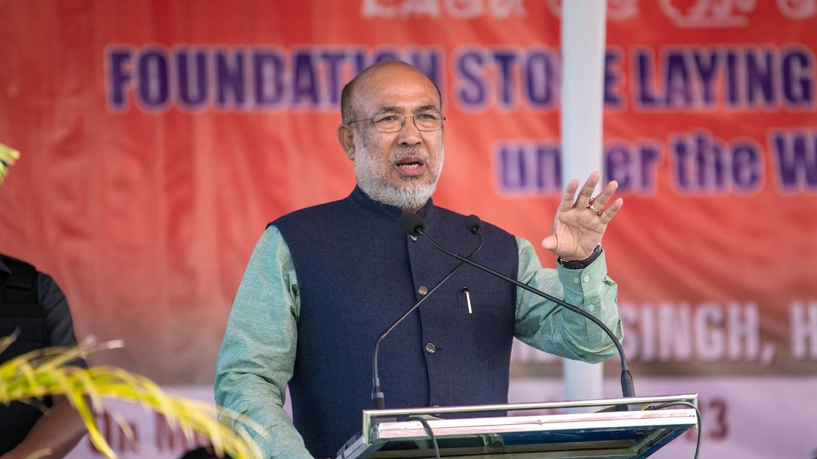 <div class="paragraphs"><p>Chief Minister  N Biren Singh addressing a gathering&nbsp;at Lilong in Thoubal district, Manipur on Dec 18, 2023.</p></div>