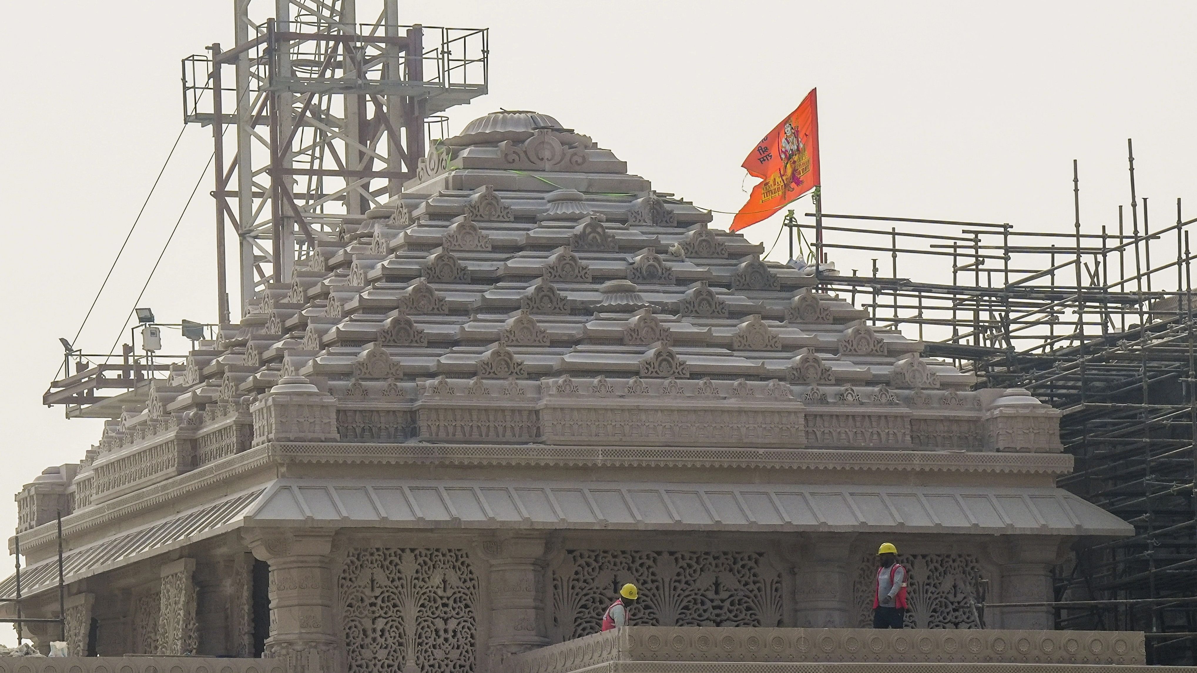 <div class="paragraphs"><p>Under-construction Shri Ram Janmabhoomi temple during a media tour organised by Shri Ram Janmbhoomi Teerth Kshetra, in Ayodhya, Tuesday, Dec. 26, 2023. </p></div>