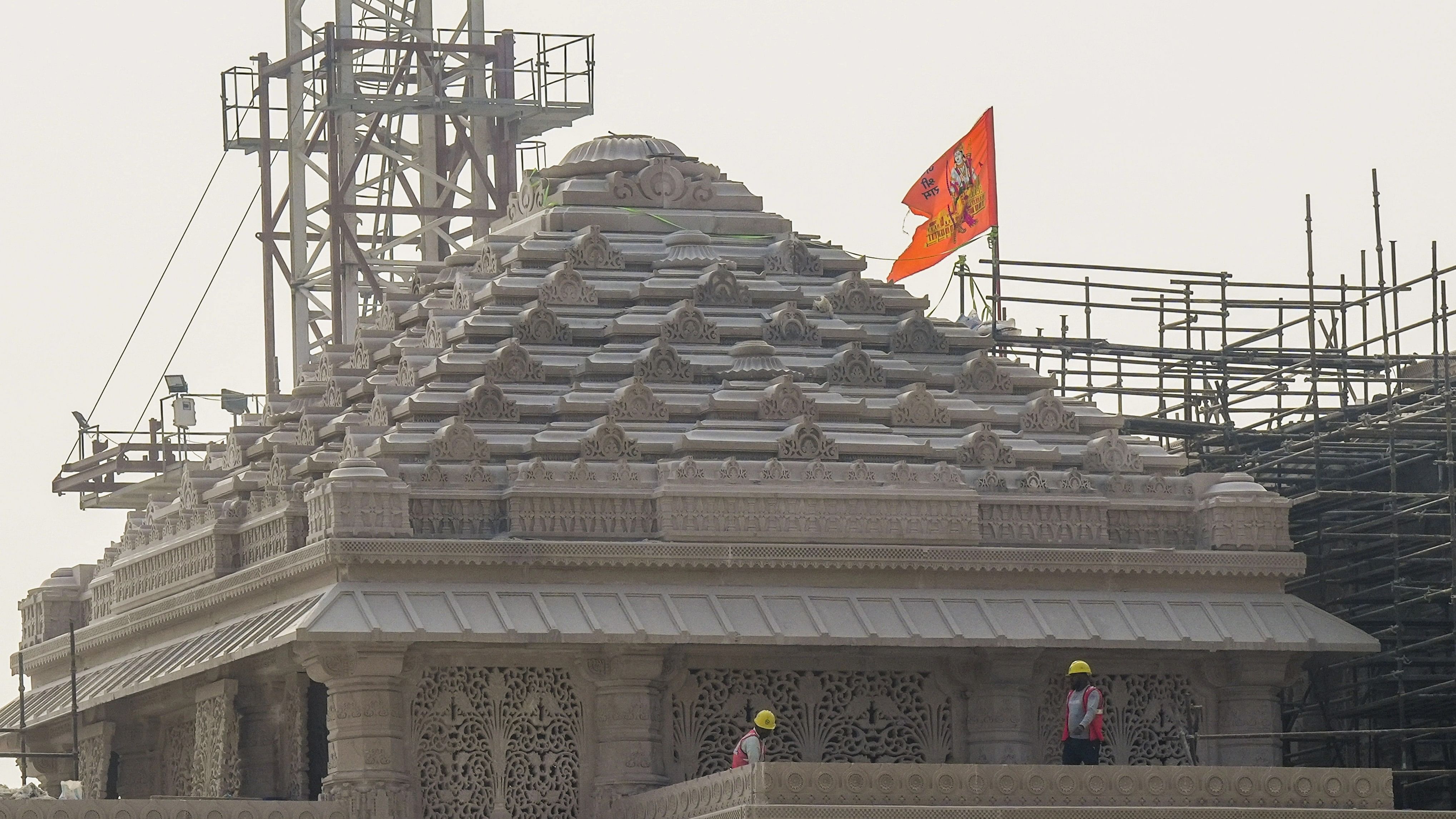 <div class="paragraphs"><p>Under-construction Shri Ram Janmabhoomi temple during a media tour organised by Shri Ram Janmbhoomi Teerth Kshetra, in Ayodhya, Tuesday, Dec26, 2023. </p></div>