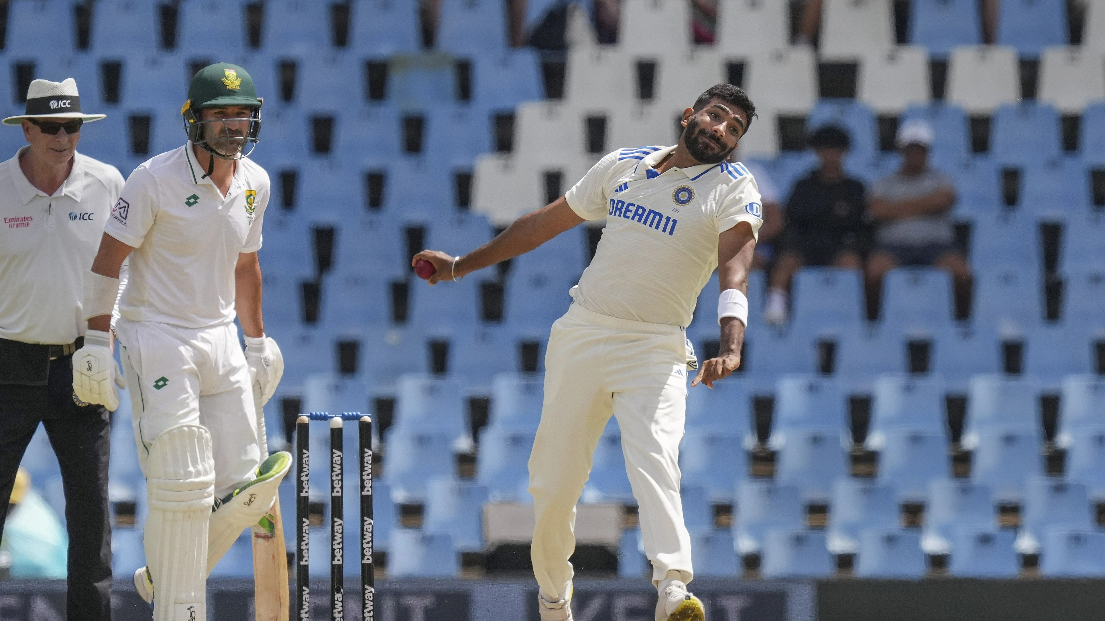 <div class="paragraphs"><p>Centurion: India's Jasprit Bumrah bowls a delivery on the third day of the first Test cricket match between India and South Africa, at SuperSport Park Stadium, in Centurion, Thursday, Dec. 28, </p></div>