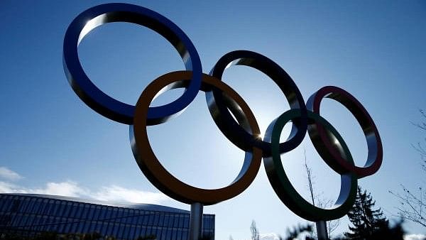 <div class="paragraphs"><p>The rings are pictured in front of the International Olympic Committee (IOC) in Lausanne, Switzerland, March 3, 2020. </p></div>