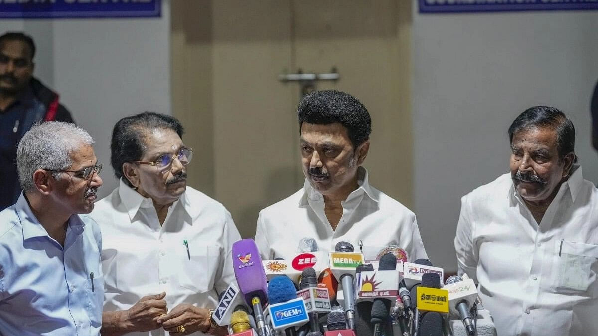 <div class="paragraphs"><p>Tamil Nadu Chief Minister M.K. Stalin addresses the media after visiting State Emergency Operation Centre as the state witnesses heavy rainfall owing to Cyclone Michaung, in Chennai.&nbsp;</p></div>