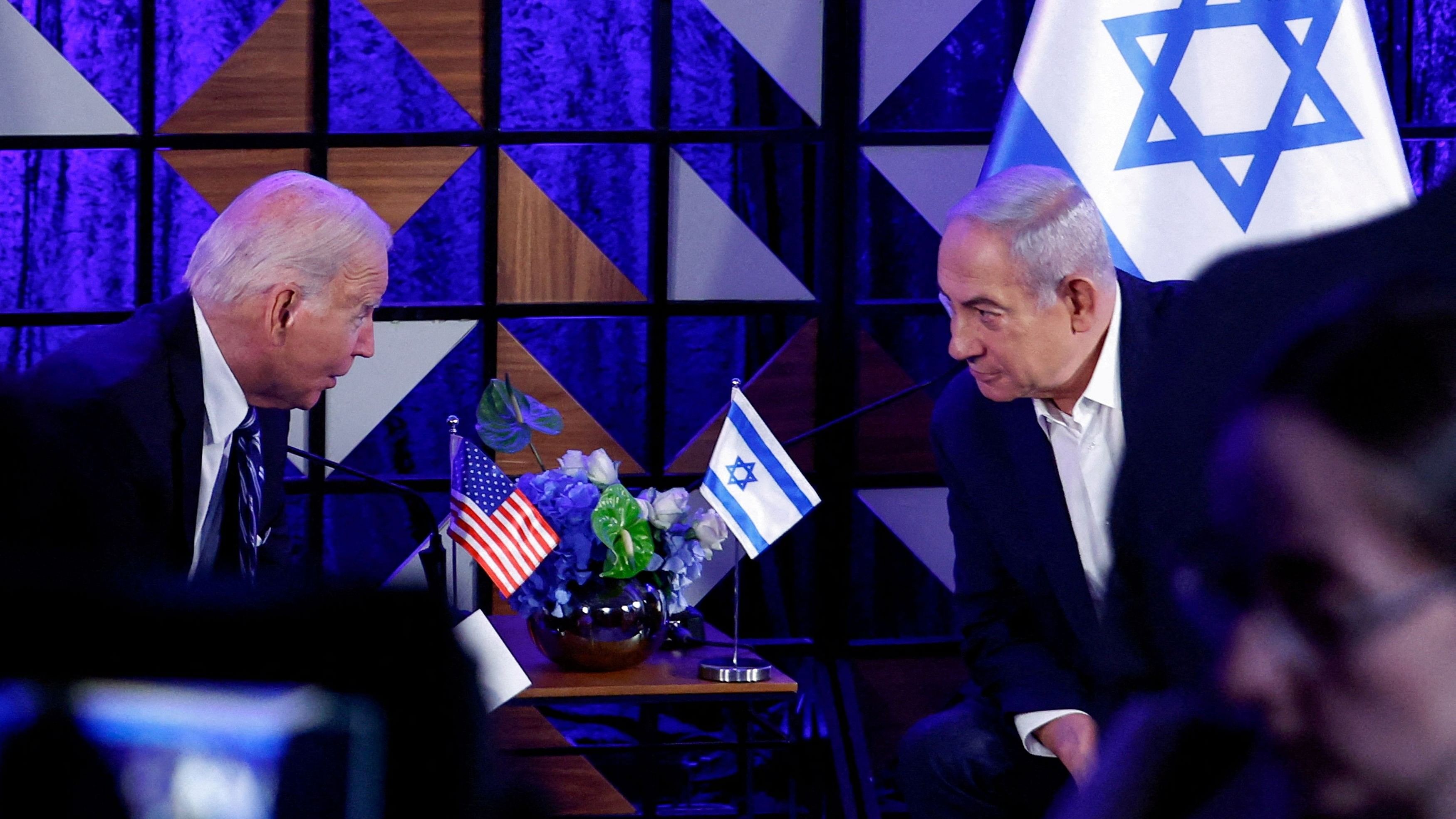 <div class="paragraphs"><p> US President Joe Biden  with Israeli Prime Minister Benjamin Netanyahu</p></div>