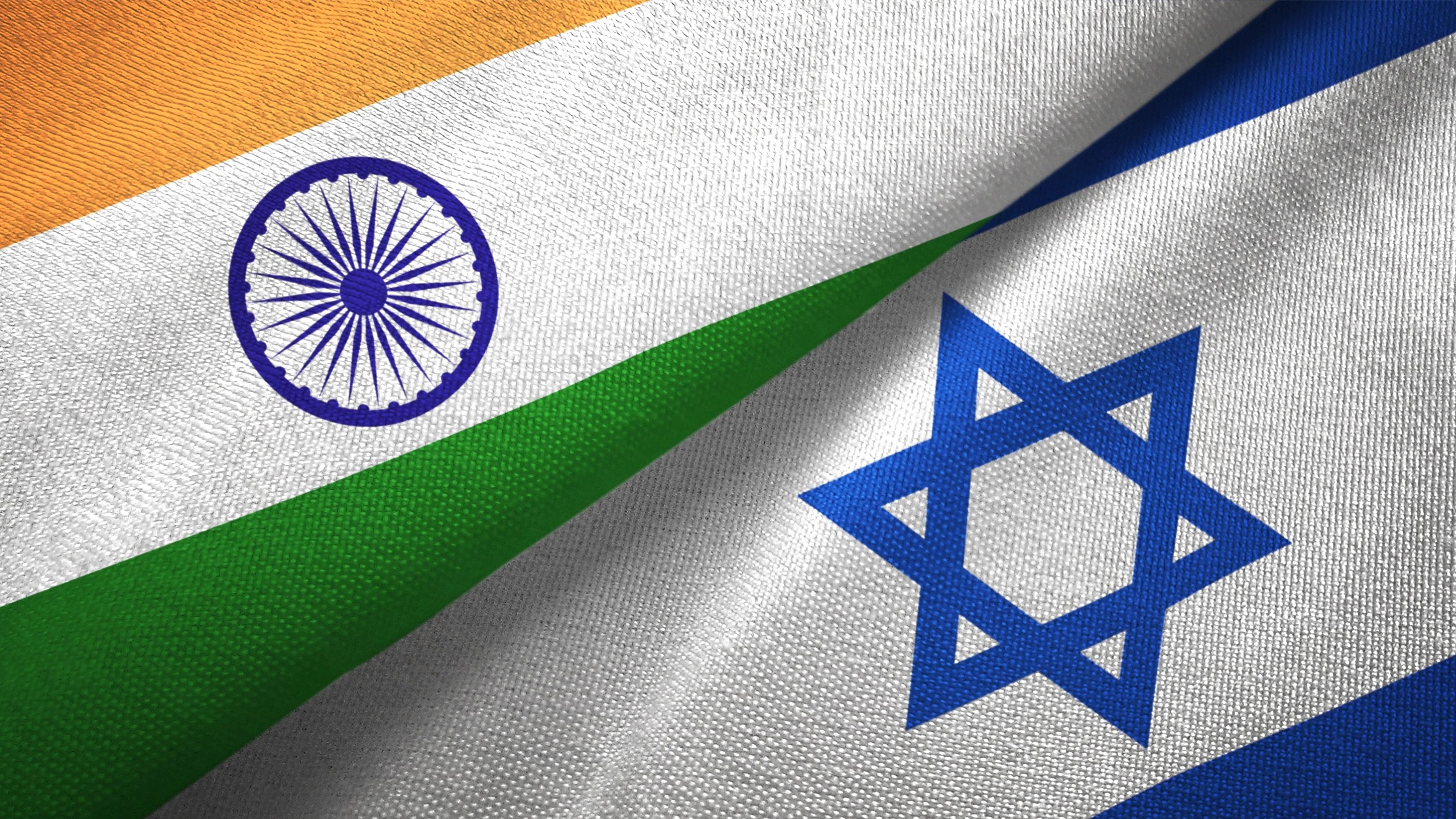 <div class="paragraphs"><p>The flags of India and Israel.</p></div>