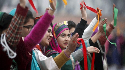 <div class="paragraphs"><p>Representative picture of Kashmiri girls wearing traditional dresses while performing to a song  in Srinagar.</p></div>