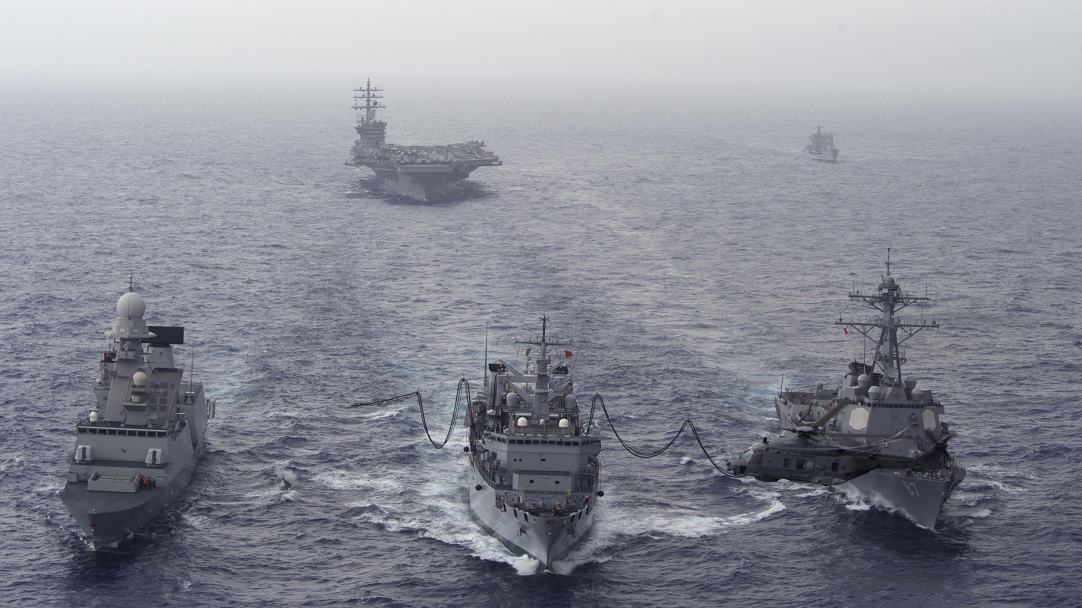 <div class="paragraphs"><p>USS Carney, right, carrier USS Eisenhower are off to hunt Houthis.&nbsp;</p></div>