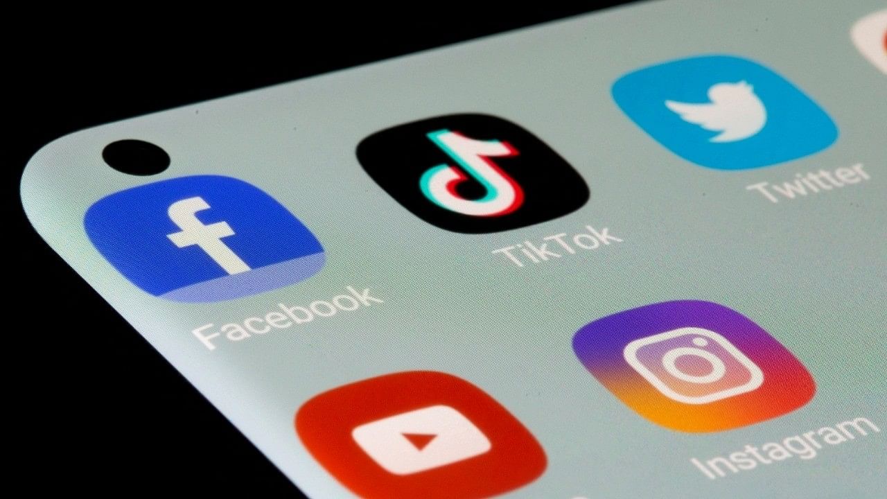 <div class="paragraphs"><p>Social media apps-- Facebook, TikTok, Twitter, YouTube and Instagram on a phone. </p></div>