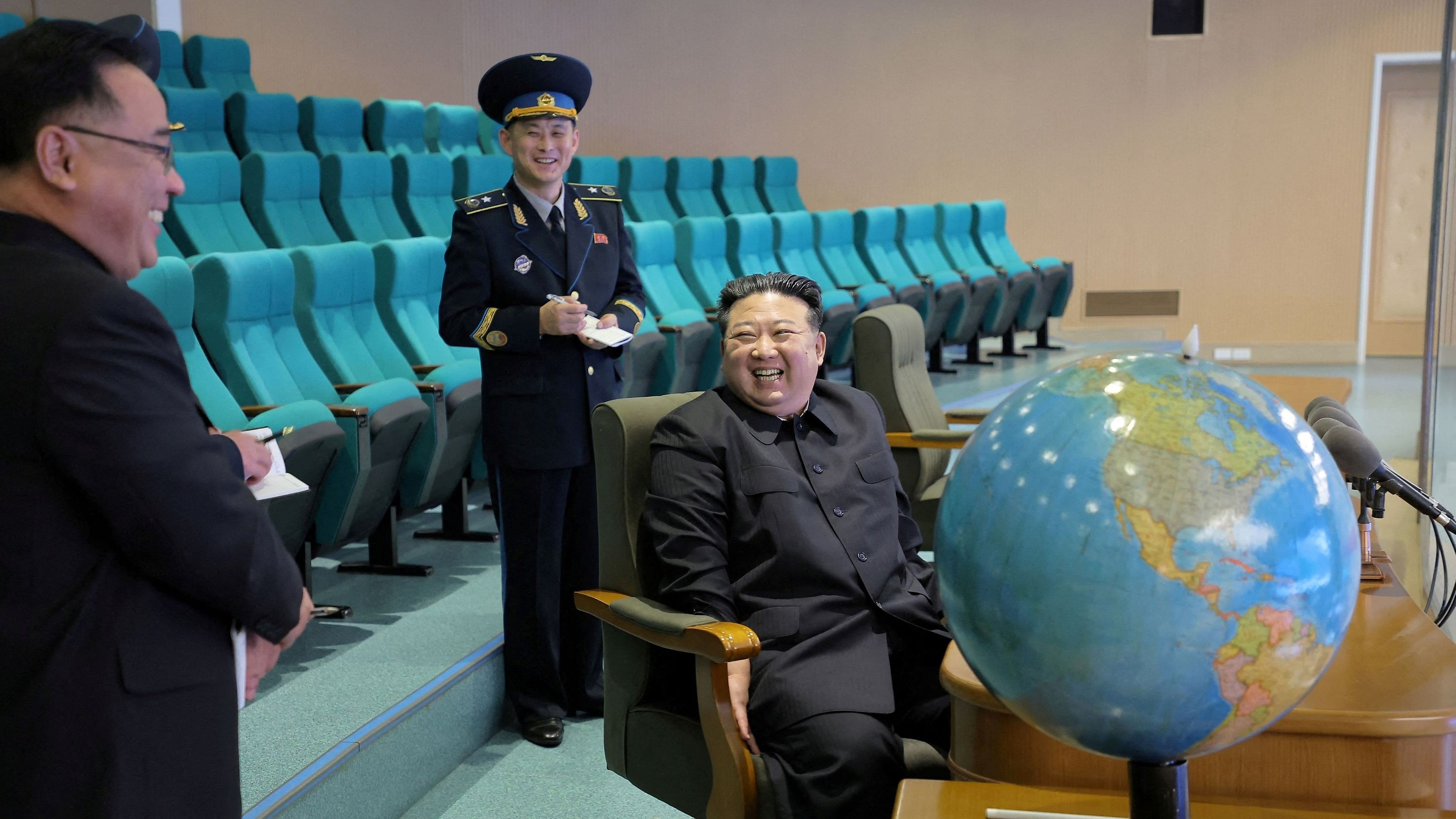 <div class="paragraphs"><p>FILE PHOTO: North Korea's leader Kim Jong-un visits the Pyongyang General Control Centre of the National Aerospace Technology Administration to inspect operational readiness of the reconnaissance satellites and view aerospace photographs, in this picture released by the Korean Central News Agency.</p></div>