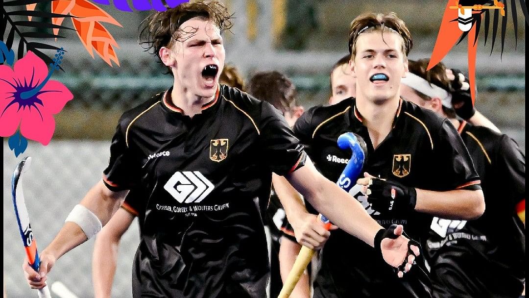 <div class="paragraphs"><p>Ben Hasbach scores a brace as Germany secure a 4-1 win against India to get into the final of the FIH Hockey Men's Jr. WC 2023.</p></div>