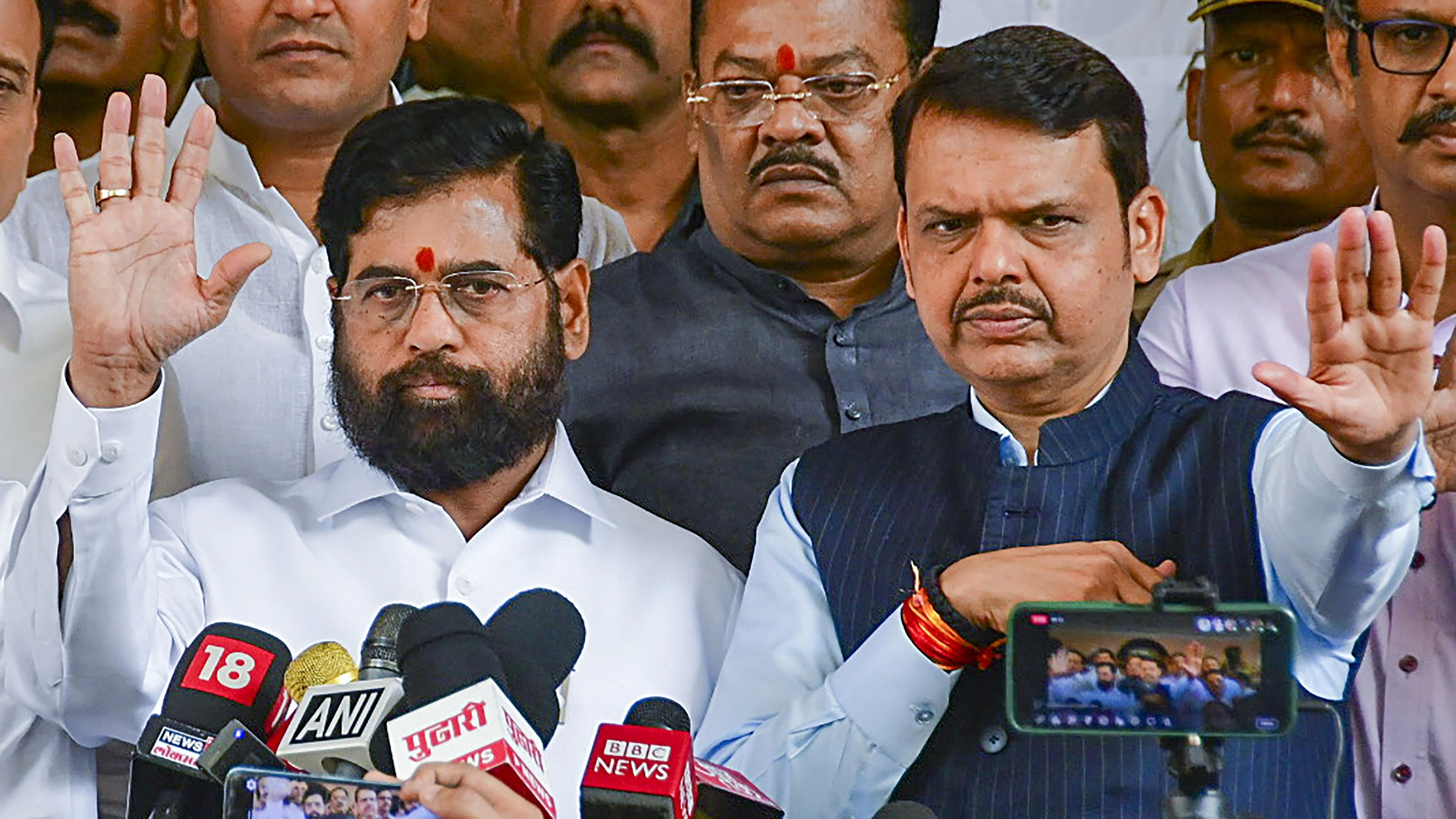 <div class="paragraphs"><p>Maharashtra Chief Minister Eknath Shinde with Deputy Chief Minister Devendra Fadnavis</p></div>