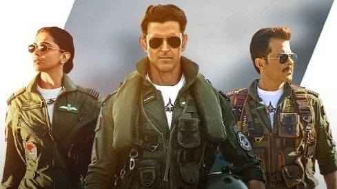 <div class="paragraphs"><p>Teaser of poster of Bollywood film <em>Fighter</em>.</p></div>