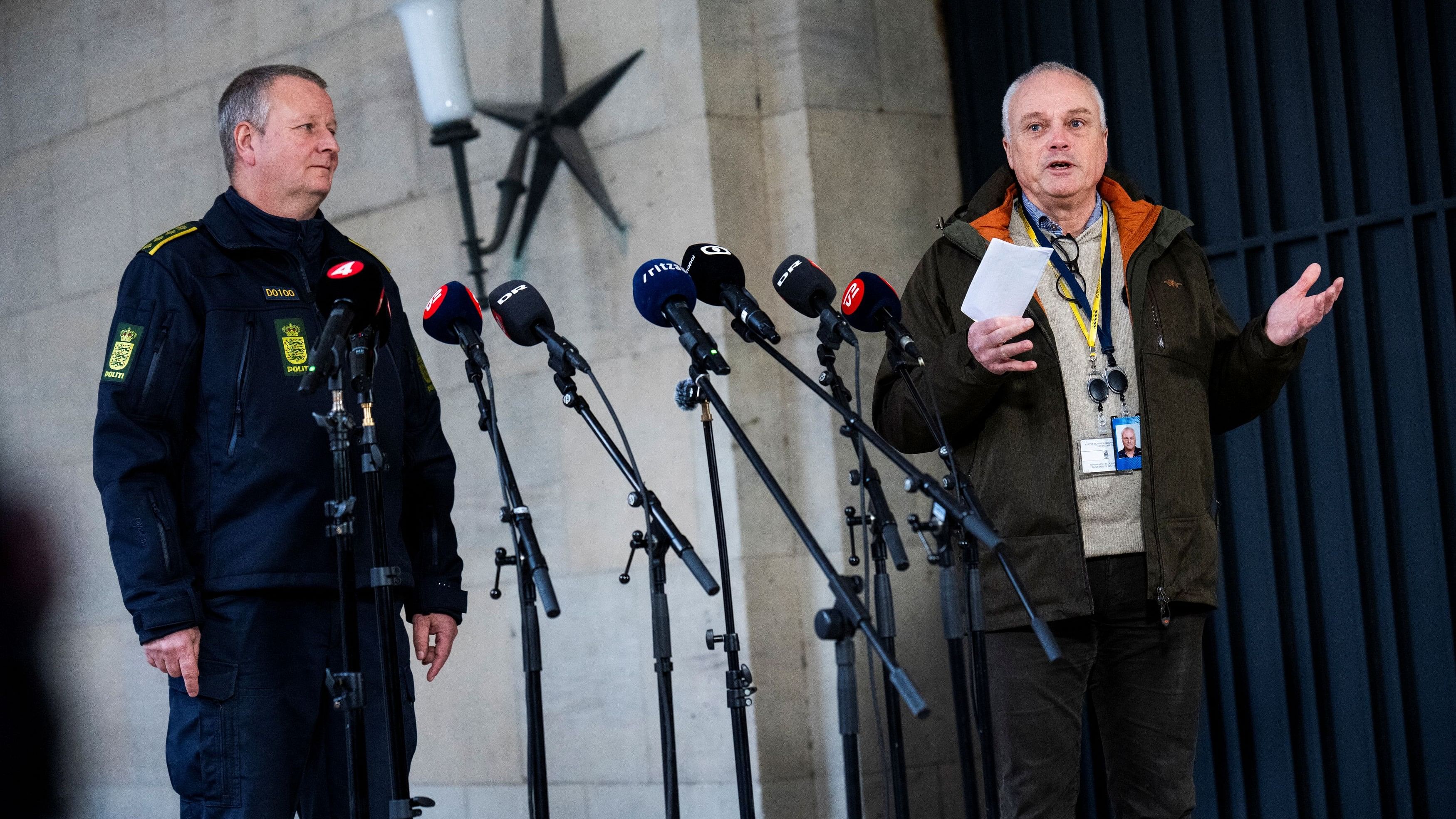 <div class="paragraphs"><p>Denmark police give a press briefing on coordinated police action that led to the arrest of seven suspects in a potential terror plot, December 14, 2023.</p></div>