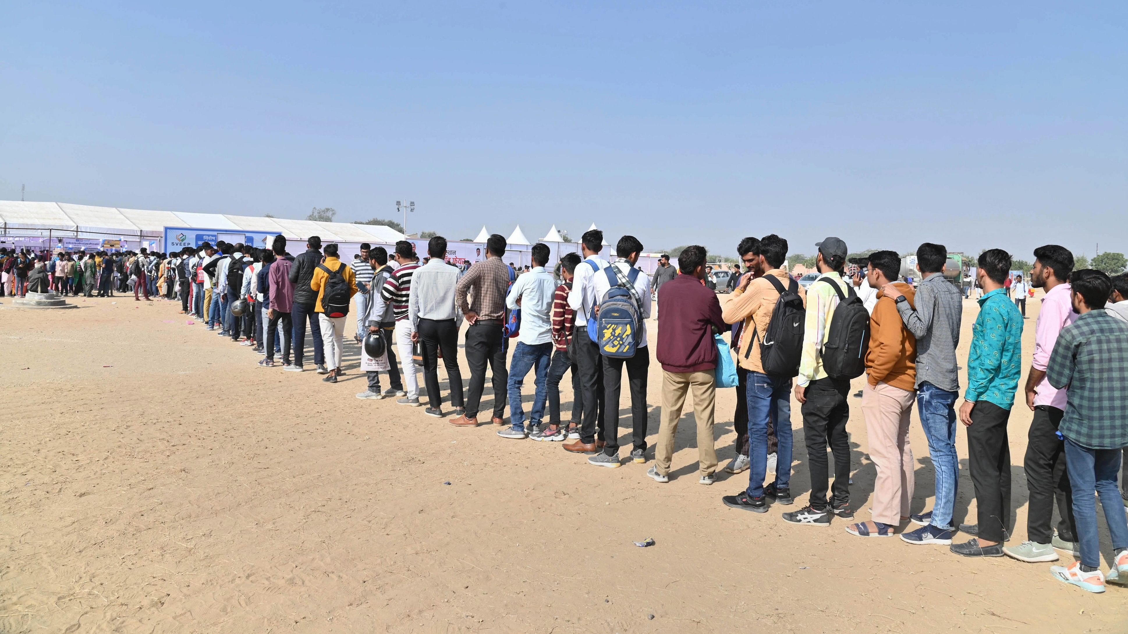 <div class="paragraphs"><p>In 2022, 24% of young graduates were unemployed. In pic, youth wait at a job fair in Bikaner.&nbsp;</p></div>