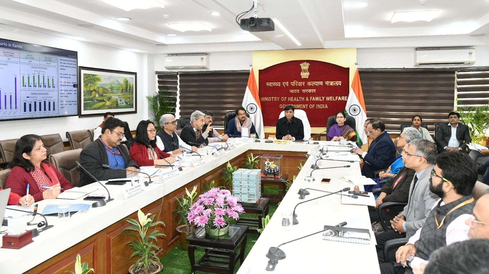 <div class="paragraphs"><p>Minister of Health and Family Welfare Dr. Mansukh Mandaviya reviewed Covid-19 situation and preparedness of public health system for surveillance, containment and management in view of rising Covid cases in the country, on Dec 20, 2023</p></div>