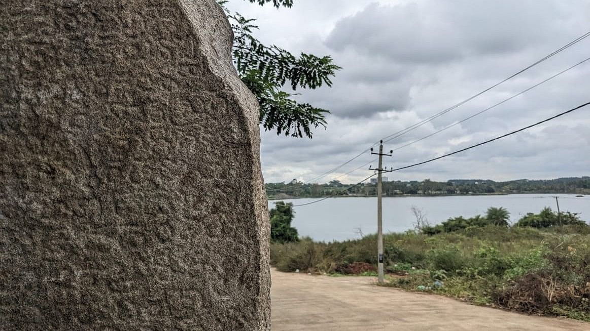 <div class="paragraphs"><p>The Ramasandra inscription with the lake in the background. </p></div>