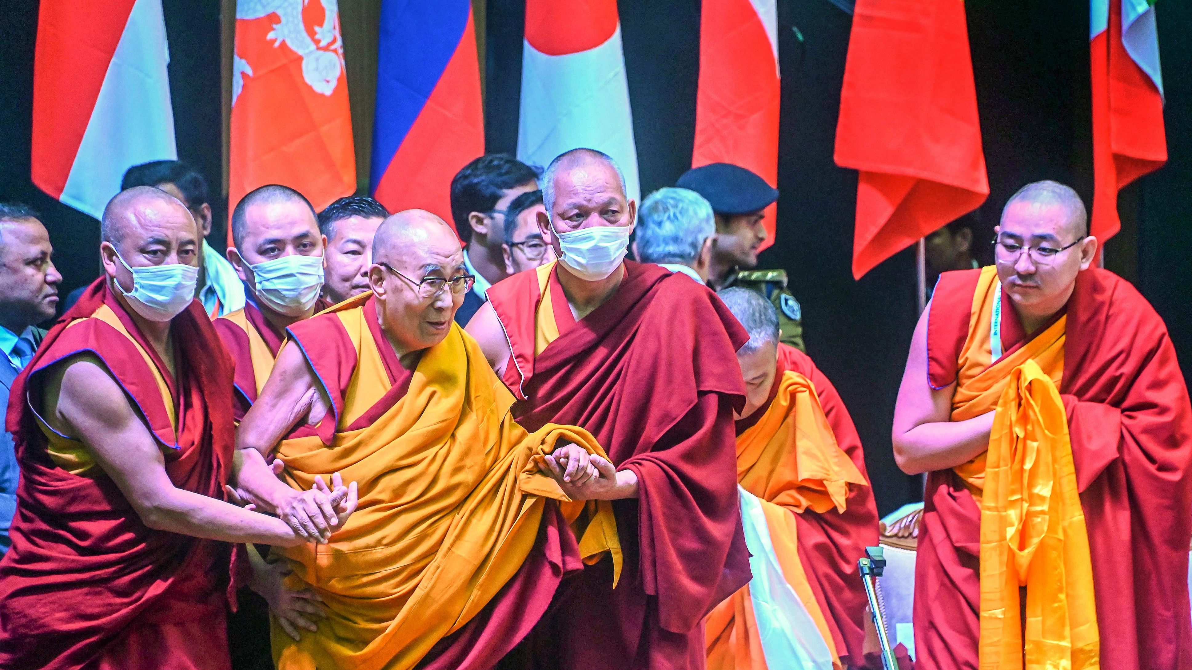 <div class="paragraphs"><p>Tibetan Spiritual leader the Dalai Lama at the inauguration of the International Sangha Forum 2023 in Bodh Gaya.</p></div>