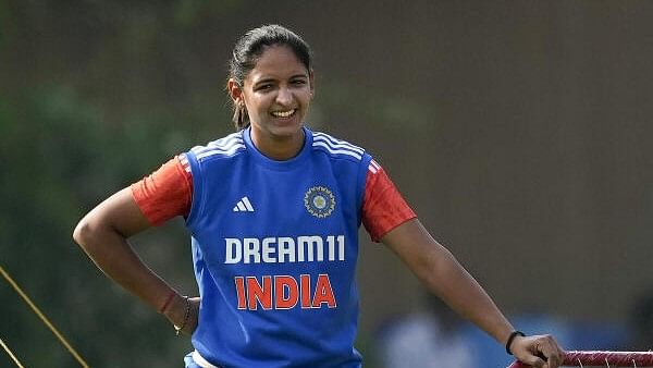 <div class="paragraphs"><p>Harmanpreet Kaur during a practice session&nbsp;at DY Patil Stadium, in Navi Mumbai.</p></div>