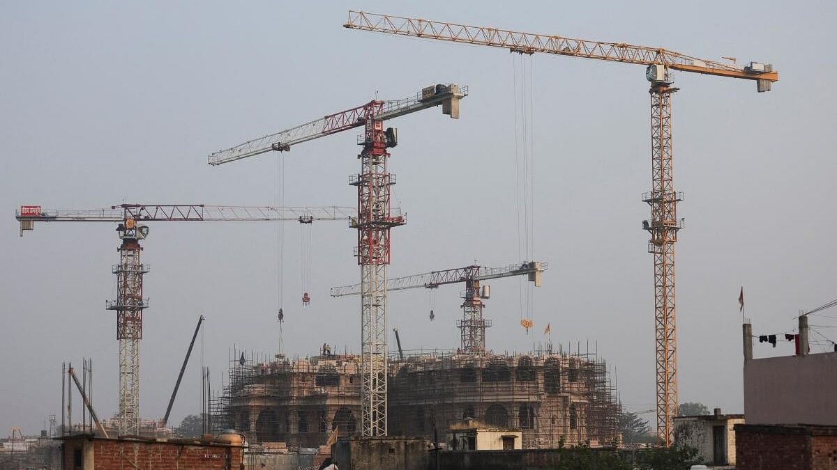 <div class="paragraphs"><p>A view of the construction site of Hindu Ram Temple is seen, in Ayodhya.</p></div>