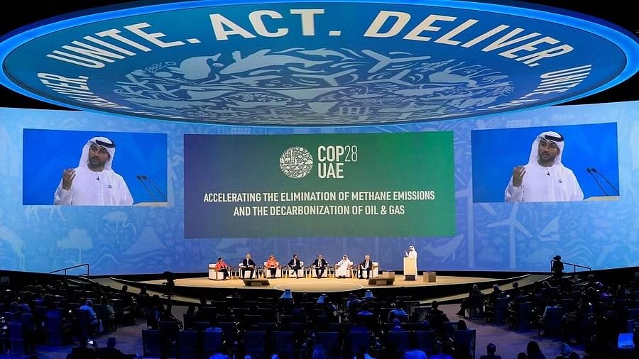 <div class="paragraphs"><p>Head of Strategy, Energy Transition of the Office of the UAE Special Envoy for Climate Change, Abdulla Malek addresses the panellists at the opening ceremony for Energy Day during the United Nations Climate Change Conference COP28 in Dubai.</p></div>