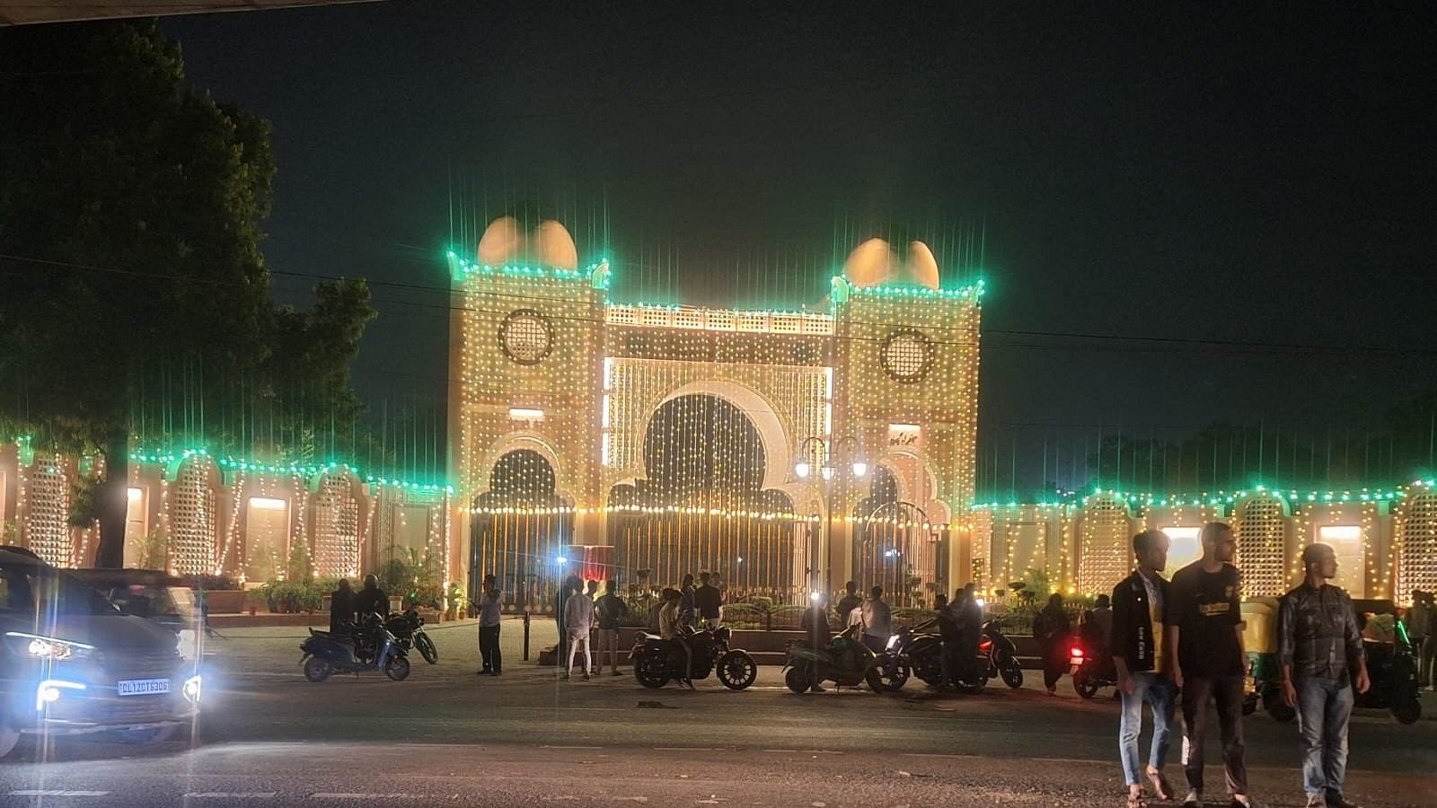 <div class="paragraphs"><p>Illuminated gates of the Jamia Millia Islamia university.</p></div>