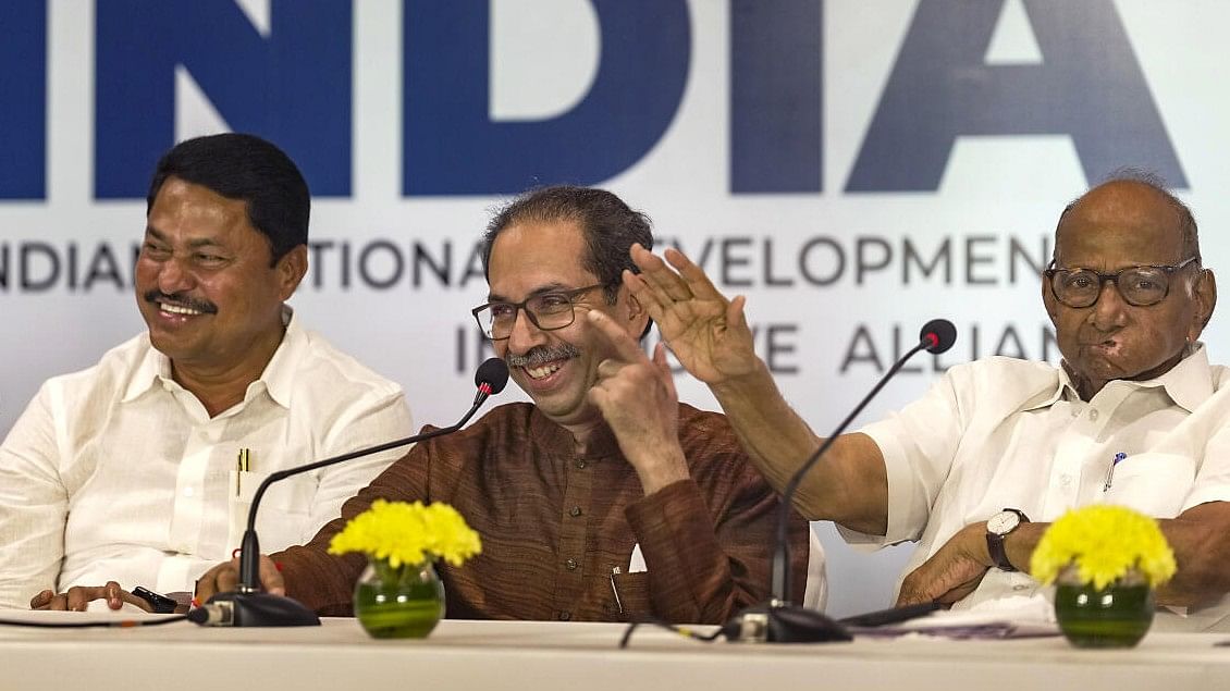 <div class="paragraphs"><p>Congress Maharashtra President Nana Patole, Shiv Sena (UBT) Chief Uddhav Thackeray and NCP chief Sharad Pawar</p></div>