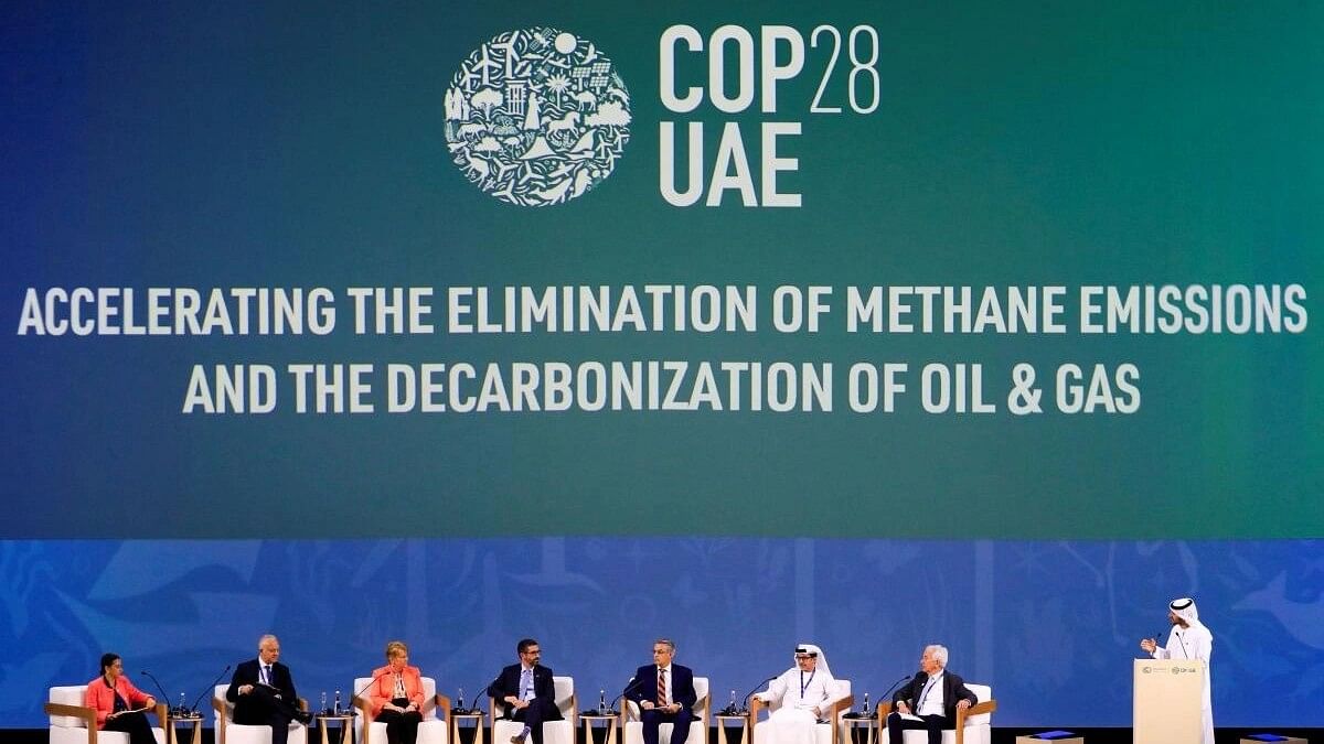 <div class="paragraphs"><p>Panellists at the opening ceremony for Energy Day during the United Nations Climate Change Conference COP28 in Dubai.</p></div>