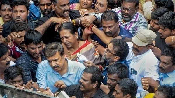 <div class="paragraphs"><p>People gather to pay their last respects to DMDK founder-leader Vijayakanth, in Chennai, Thursday, Dec 28, 2023.</p></div>