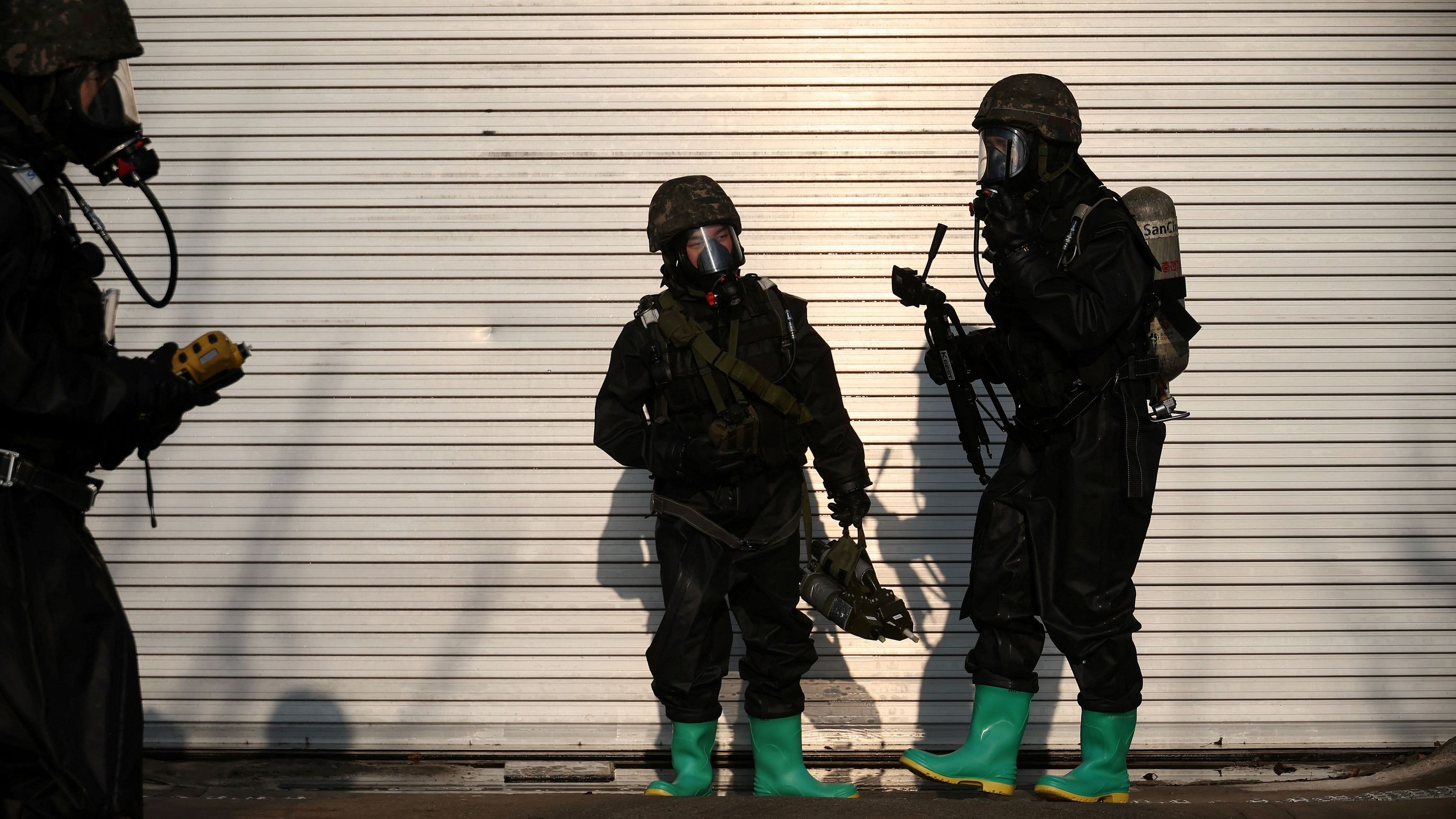 <div class="paragraphs"><p>South Korean soldiers take part in an anti-terror drill against North Korea's possible provocations amid mounting tensions on the Korean peninsula, in Seoul, South Korea, December 27, 2023.  </p></div>