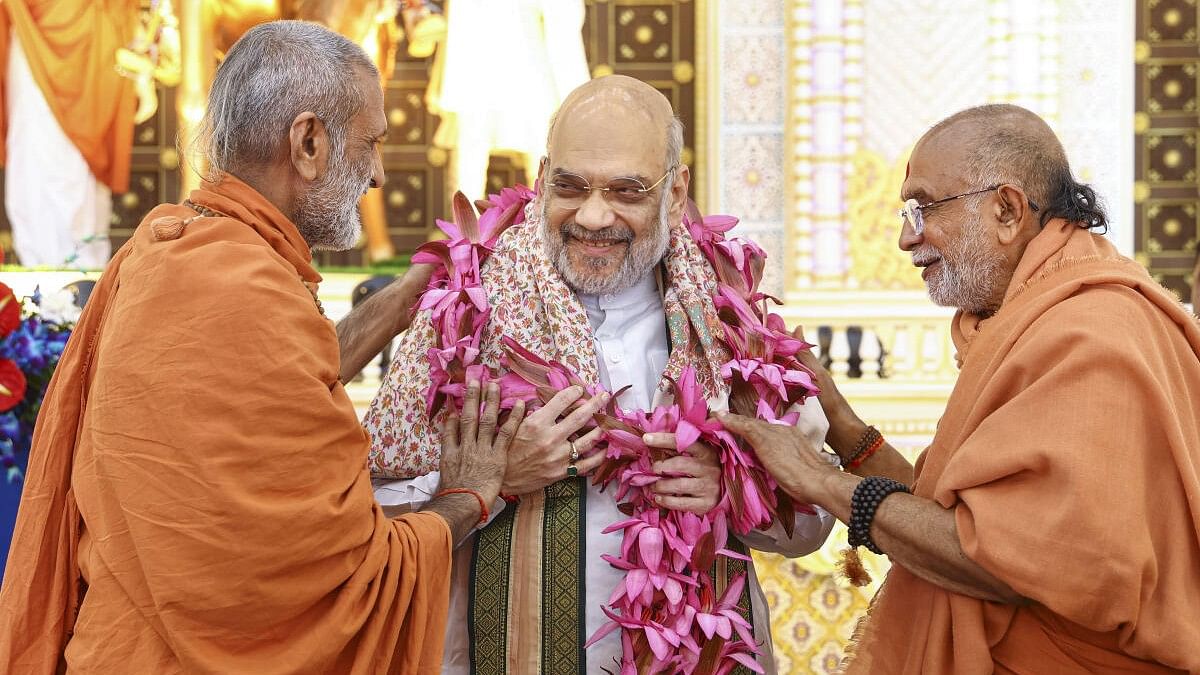 <div class="paragraphs"><p>Union Home Minister Amit Shah attends Smriti Mahotsav at the Swaminarayan Gurukul Vishwavidya Pratishthanam (SGVP), in Ahmedabad</p></div>