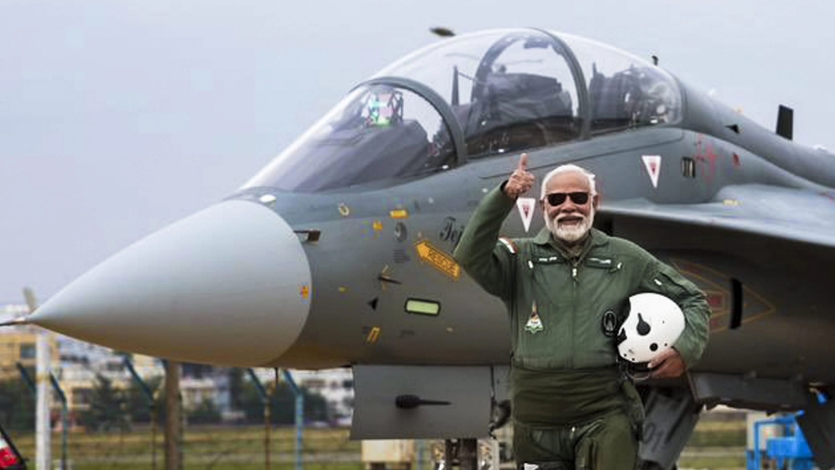 <div class="paragraphs"><p>Prime Minister Narendra Modi during taking a sortie on the Tejas, in Bengaluru, Saturday, Nov. 25, 2023.</p></div>