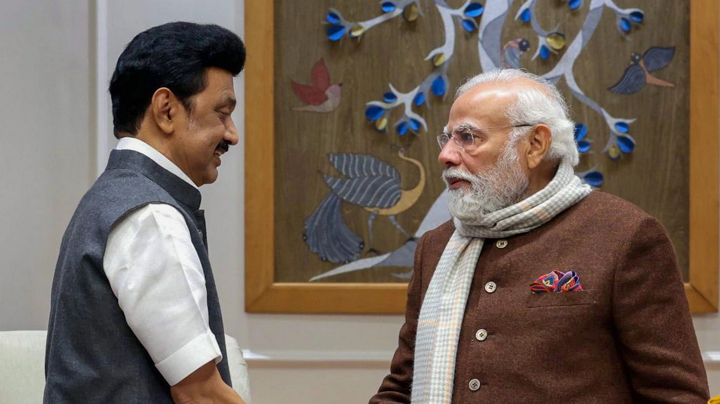 <div class="paragraphs"><p>Prime Minister Narendra Modi with Tamil Nadu Chief Minister MK Stalin during a meeting in New Delhi, December 19, 2023.</p></div>