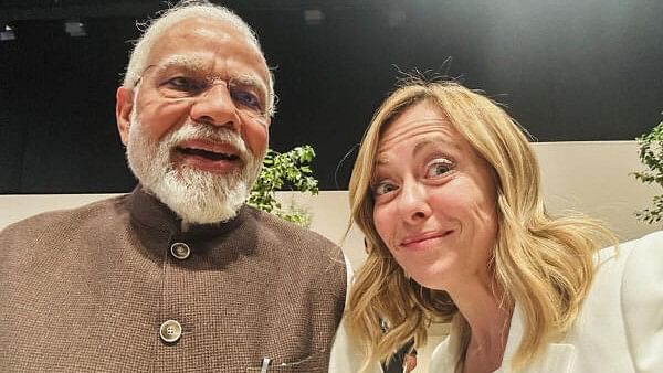 <div class="paragraphs"><p>Indian PM Narendra Modi (left) with Italian PM Giorgia Meloni (right).</p></div>
