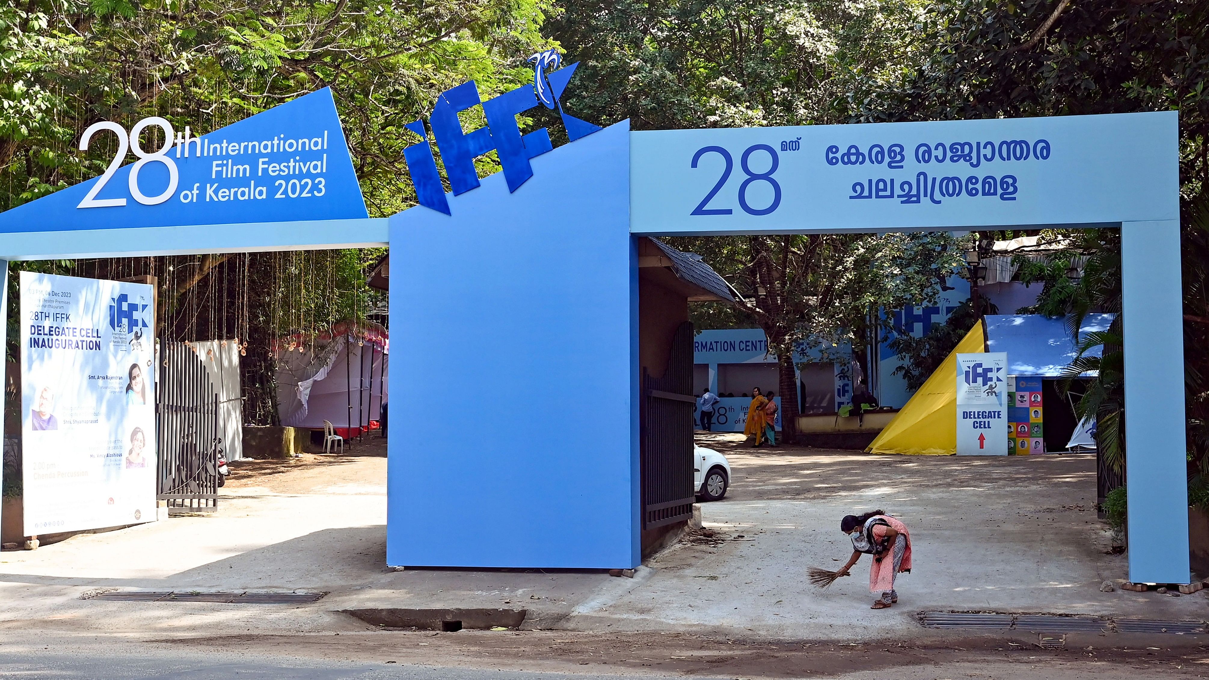 <div class="paragraphs"><p> Preparations underway for the 28th International Film Festival of Kerala (IFFK), at Tagoore Theatre, in Thiruvananthapuram.</p></div>