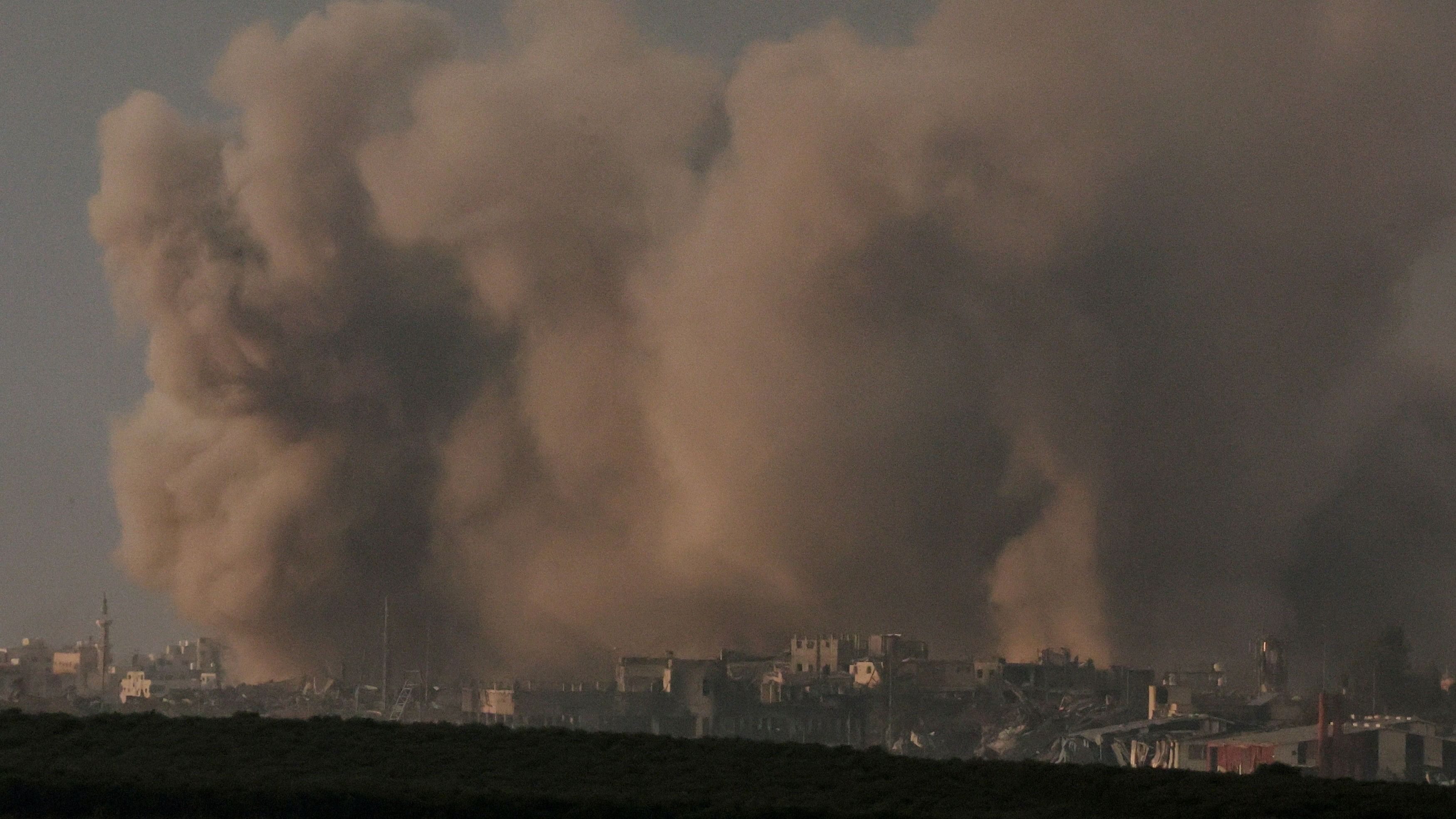 <div class="paragraphs"><p>Smoke rises over Gaza, amid the ongoing conflict between Israel and the Palestinian Islamist group Hamas, as seen from southern Israel.</p></div>