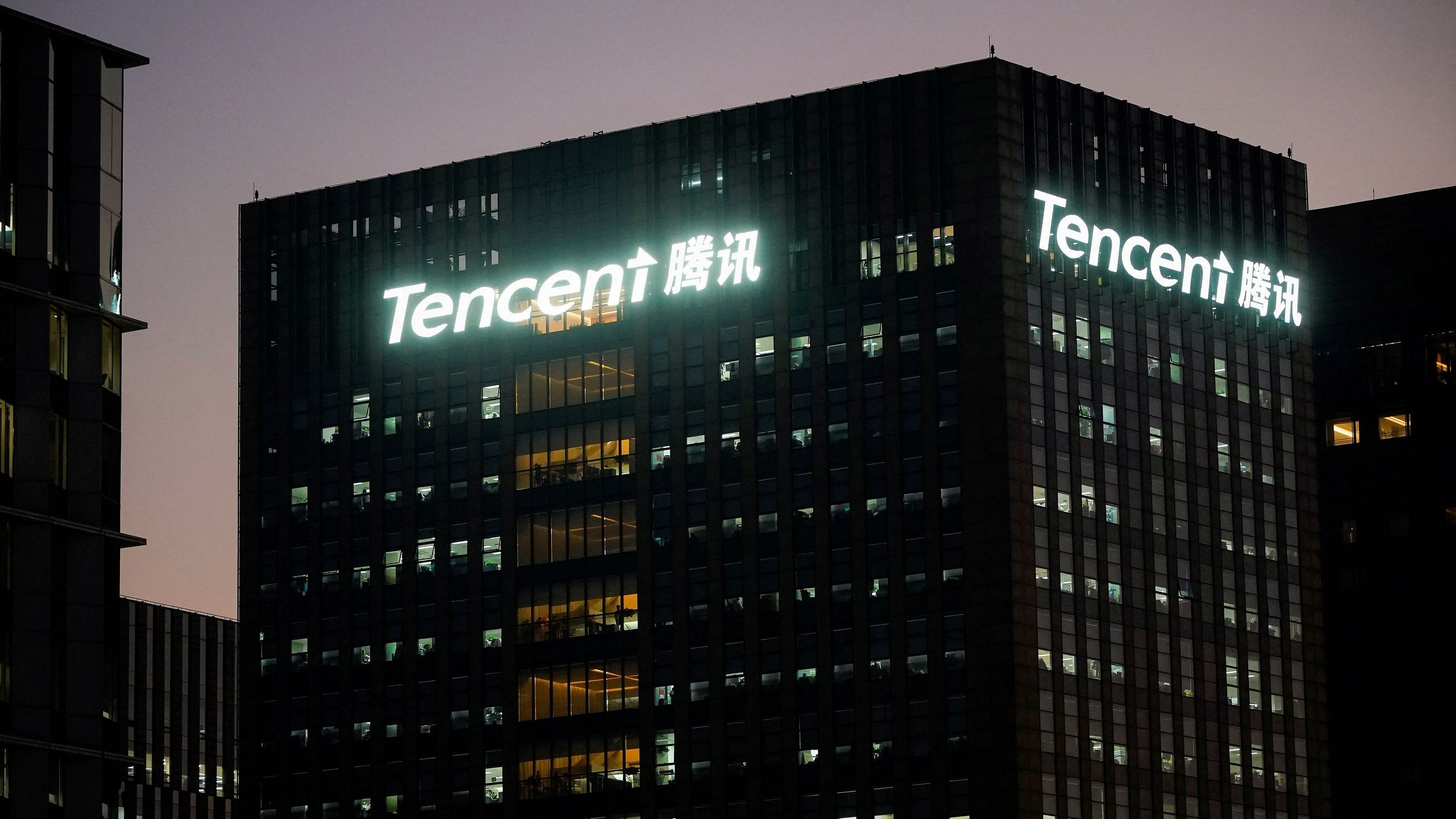 <div class="paragraphs"><p>The logo of Tencent is seen at a Tencent office in Shanghai, China.</p></div>