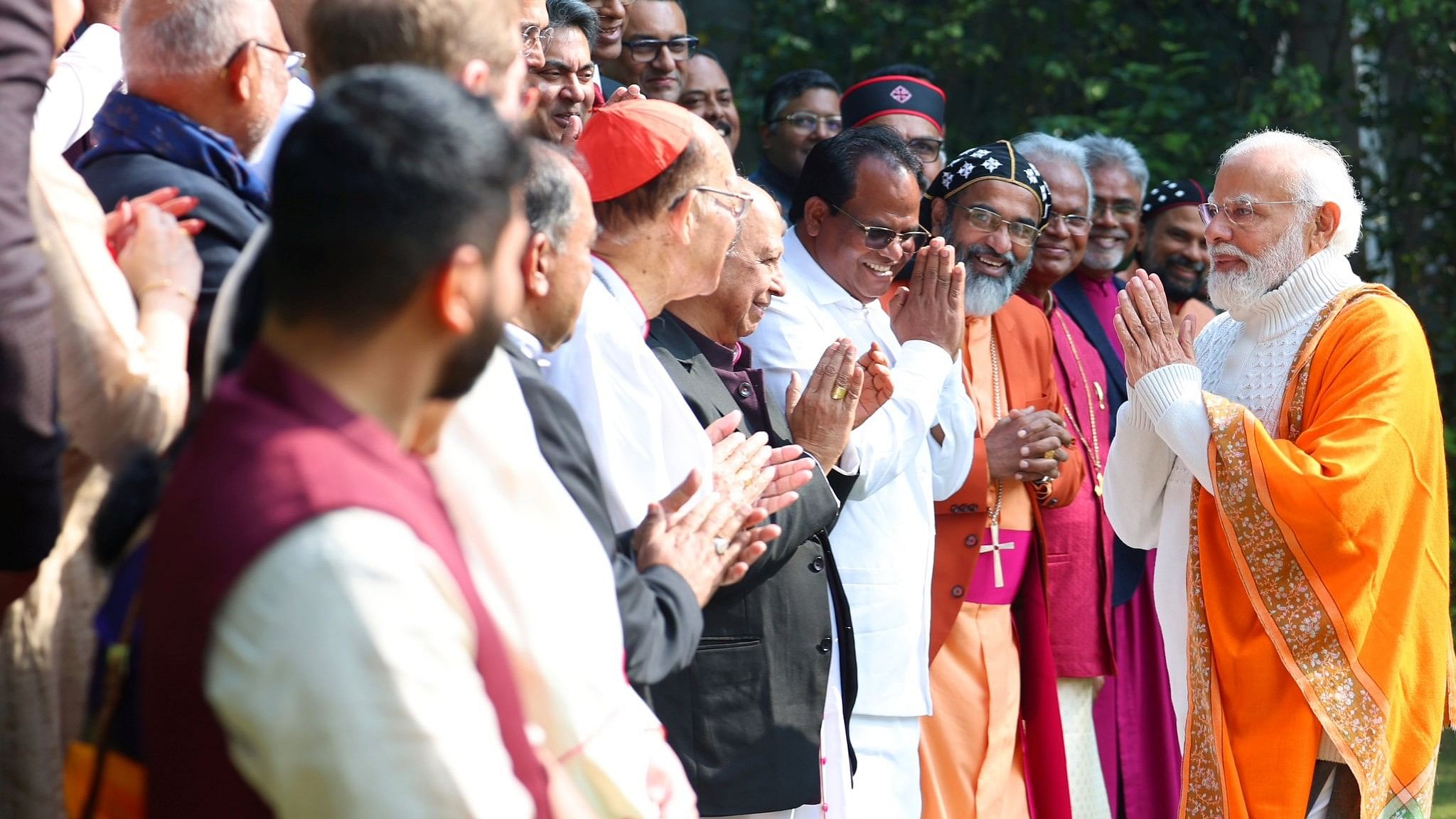 <div class="paragraphs"><p>Prime Minister Narendra Modi met the&nbsp;members of the Christian community at his residence, on the eve of Christmas, on Dec 25, 2023</p></div>