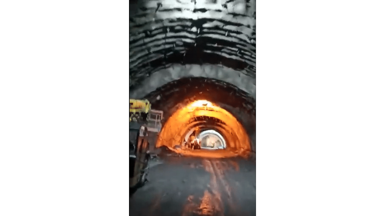 <div class="paragraphs"><p>Screengrab of video showing Mehar tunnel excavation along Jammu-Srinagar highway.&nbsp;</p></div>