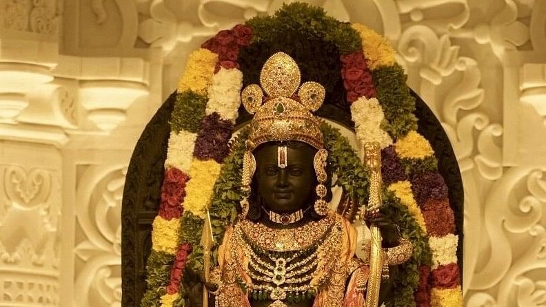 <div class="paragraphs"><p>The chosen idol of Ram Lalla after the 'Pran Pratishtha' ceremony of the Ram Mandir, in Ayodhya, Uttar Pradesh.</p></div>