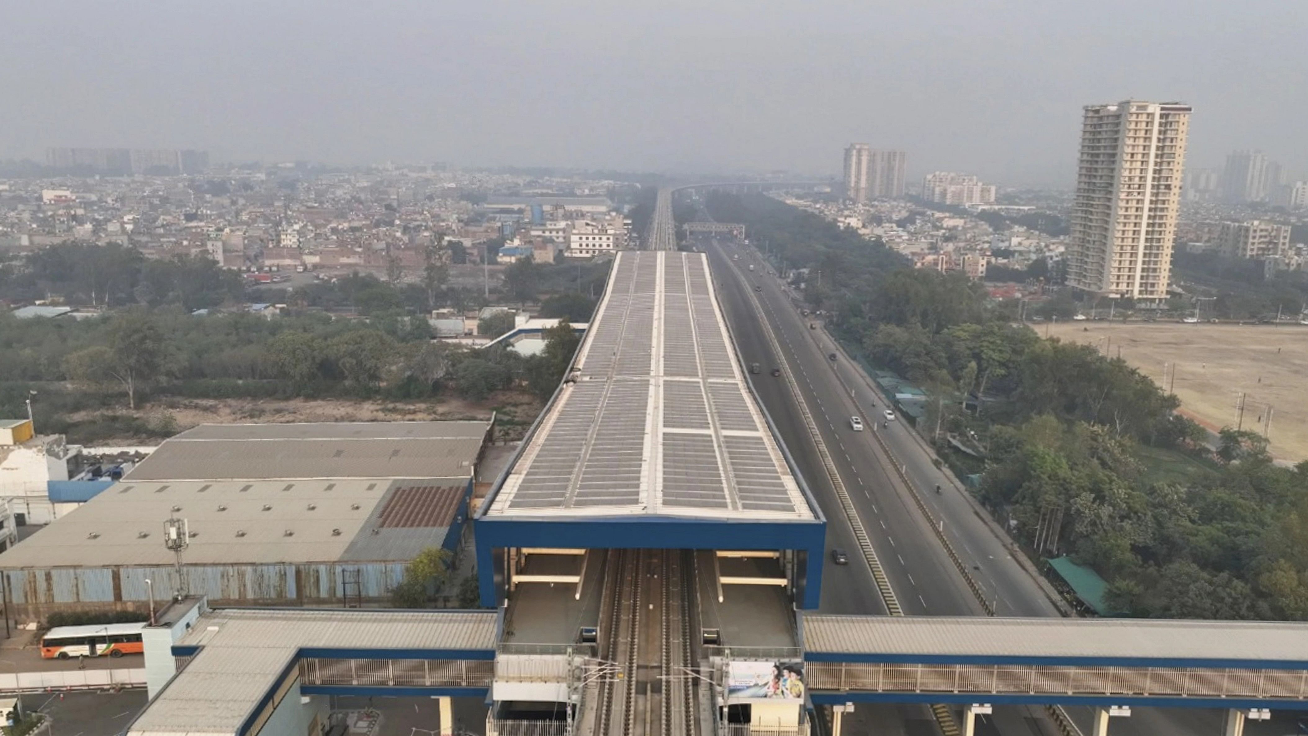 <div class="paragraphs"><p>Solar panels installed at Sahibabad RRTS station, in Ghaziabad, NCR.</p></div>