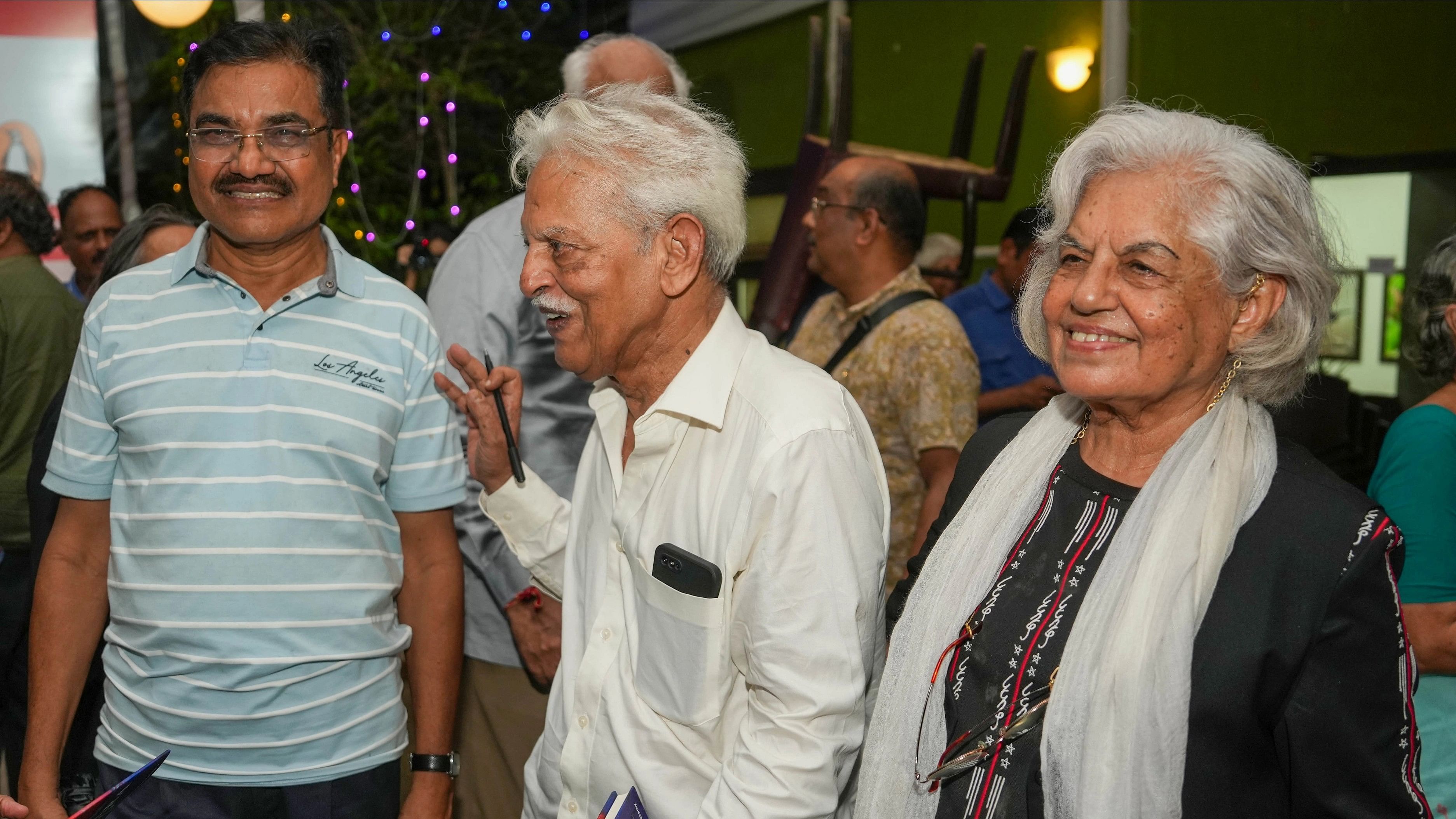 <div class="paragraphs"><p>Mumbai: Poet Varavara Rao (C) with scholar Anand Teltumbde (L) and lawyer Indira Jaising.</p></div>