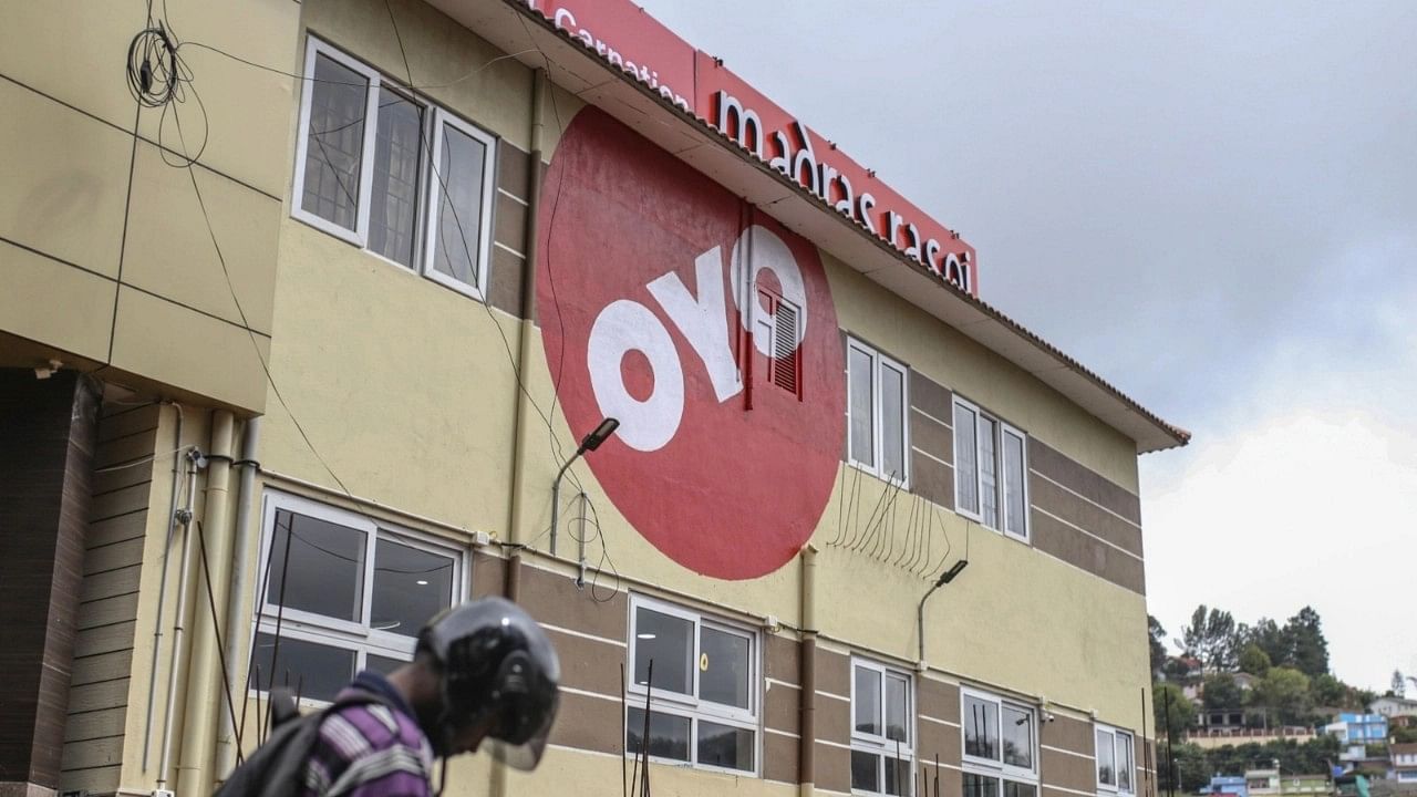 <div class="paragraphs"><p>File photo of a hotel with a logo of OYO outside.&nbsp;</p></div>
