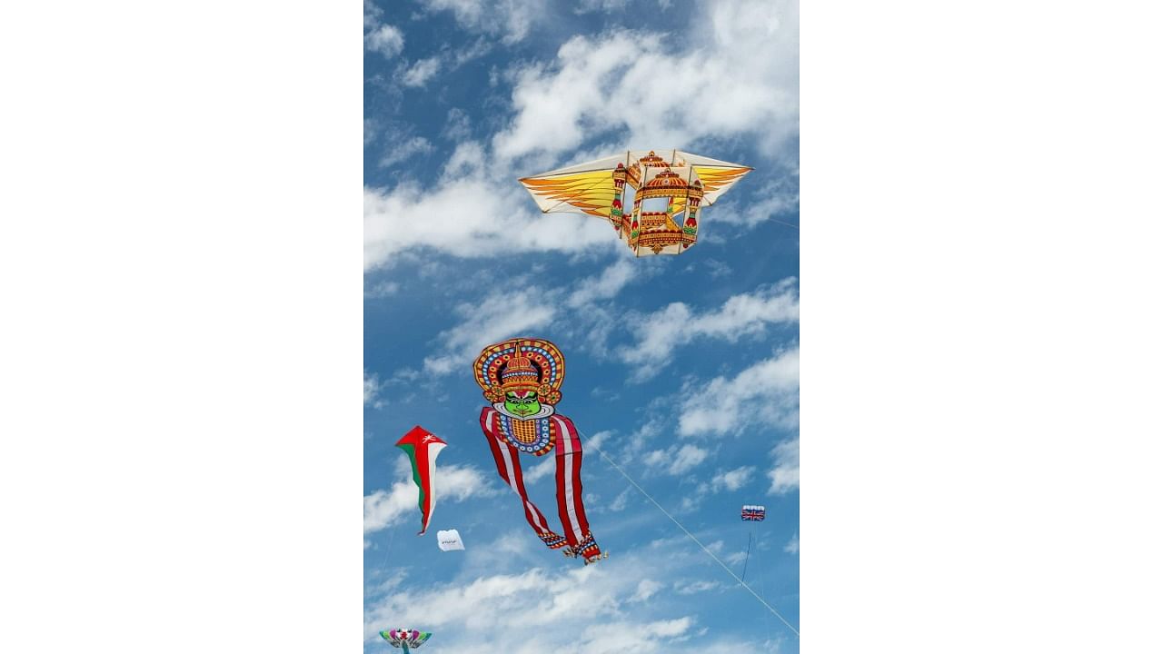 <div class="paragraphs"><p>Kites made by Team Mangalore take to the skies at a kite festival.&nbsp;</p></div>