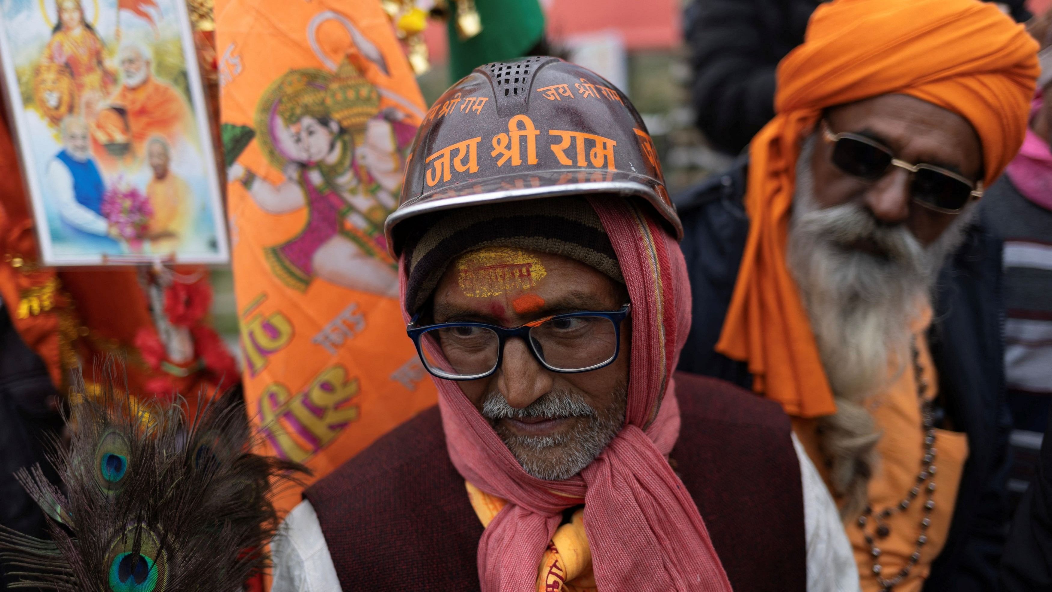 <div class="paragraphs"><p>Hindu devotees arrive ahead of the opening of the grand temple of Lord Ram in Ayodhya.</p></div>