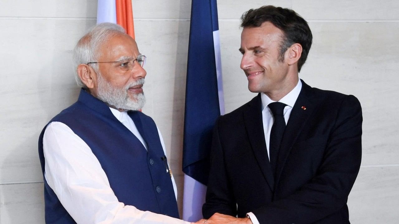 <div class="paragraphs"><p>File photo of PM Narendra Modi and&nbsp;French President Emmanuel Macron.</p></div>